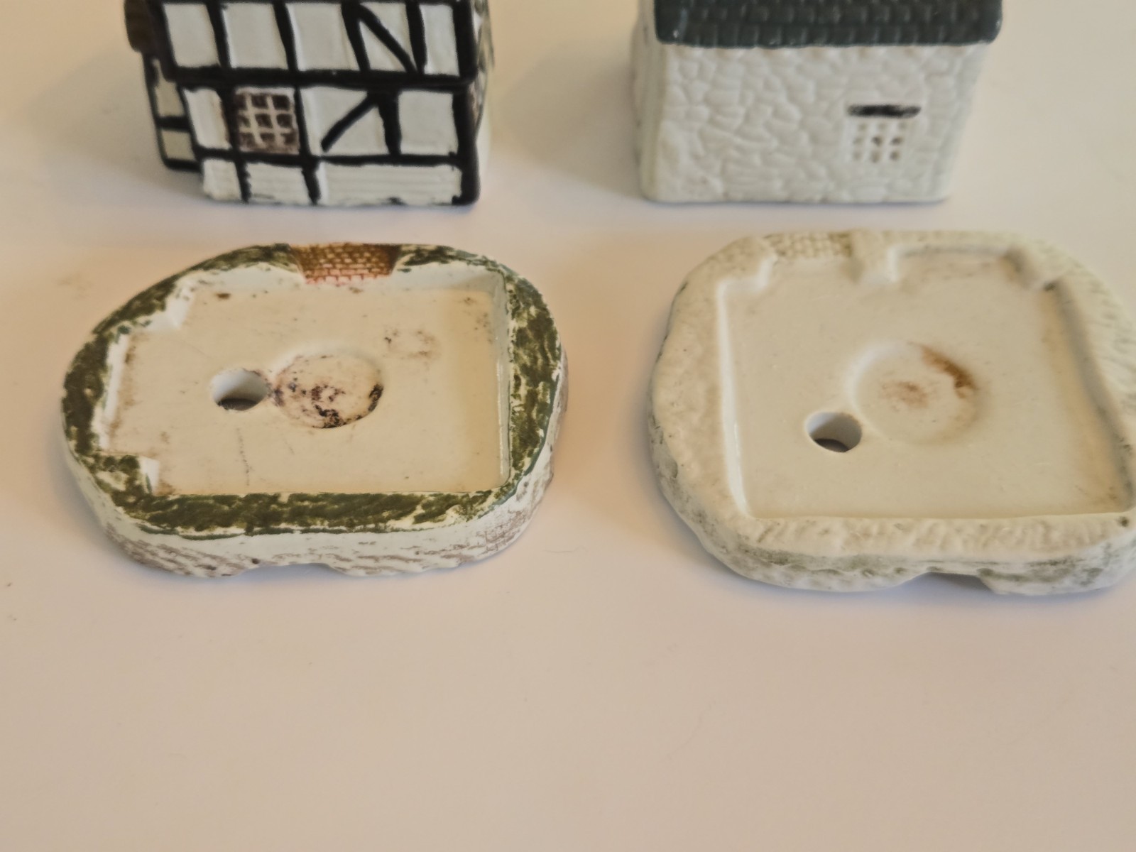 Lot Of 2 Porcelain Cottage House Incense Burners