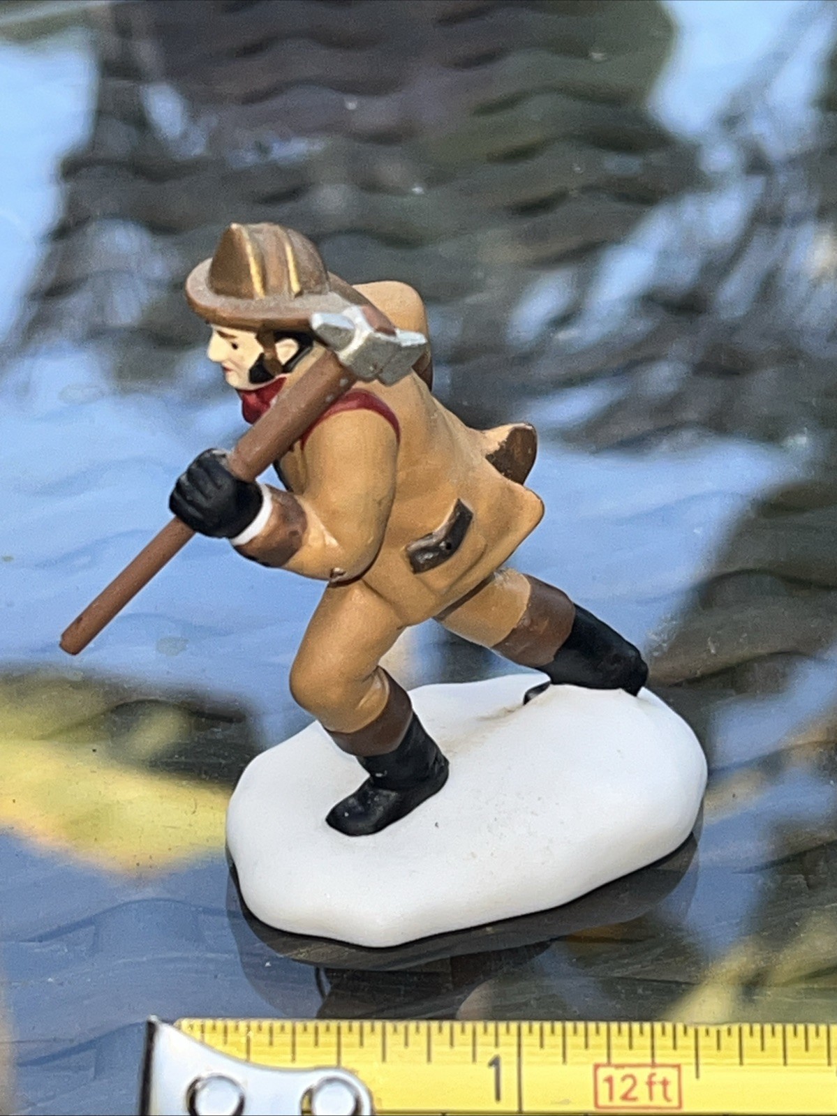 DEPT 56 Christmas Village REPLACEMENT FIGURE Fireman With Bucket & Ax
