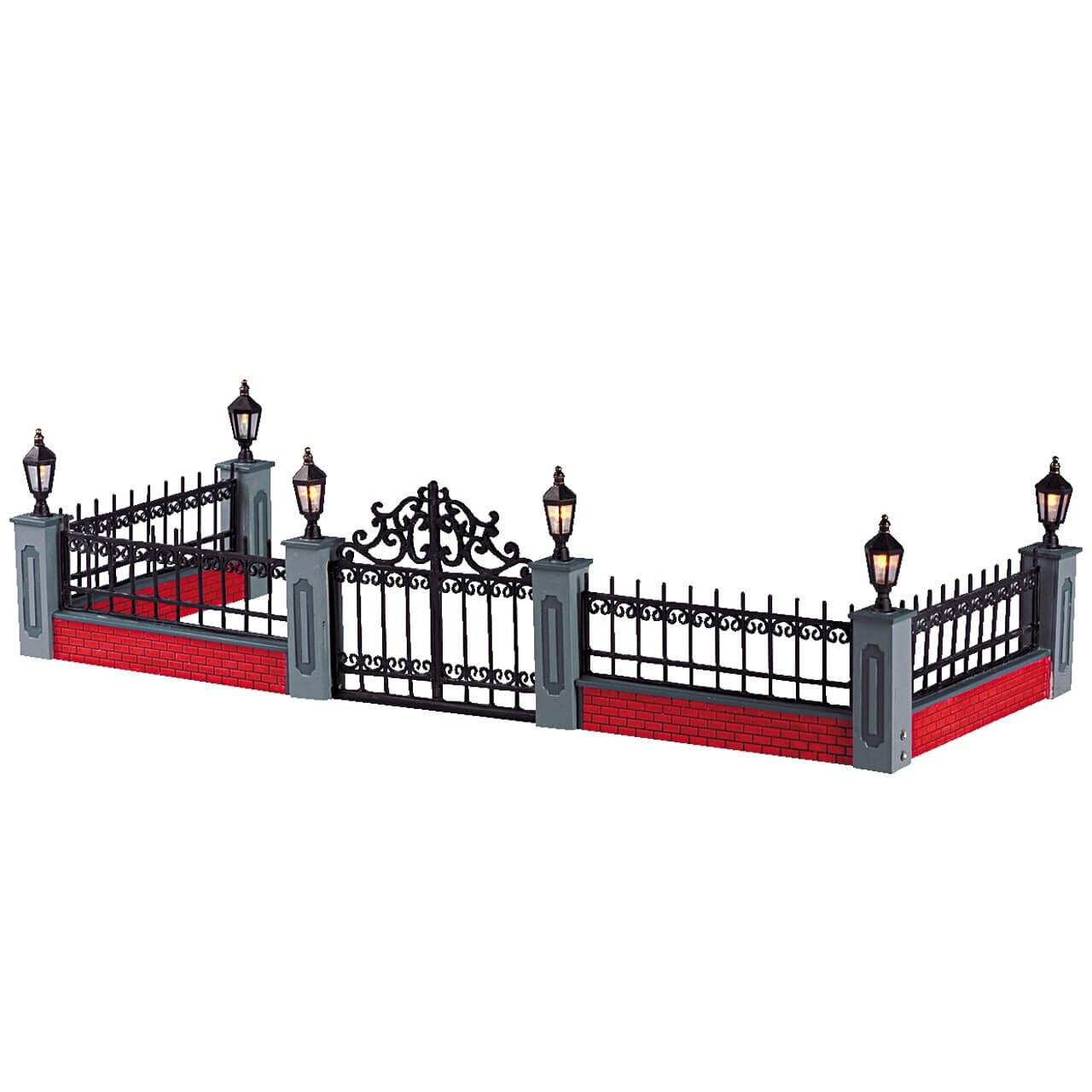 Lemax 2005 Lighted Wrought Iron Fence General Products #54303 Class & Fun RARE