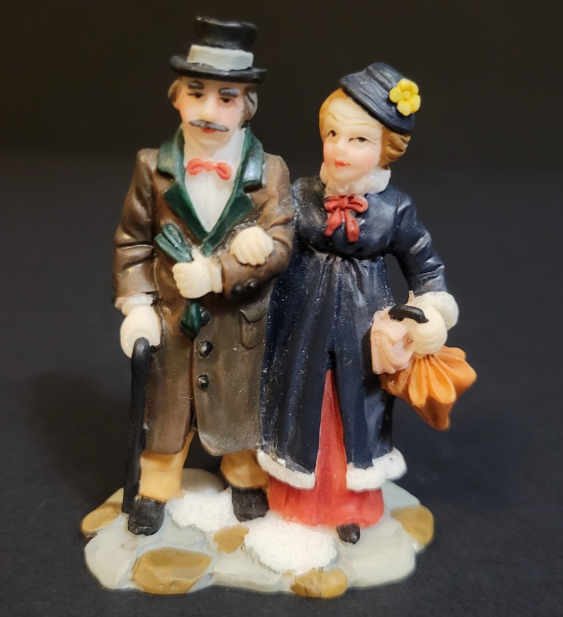 Holiday Time Santas Workbench Christmas Village Couple Walking Cane and Umbrella