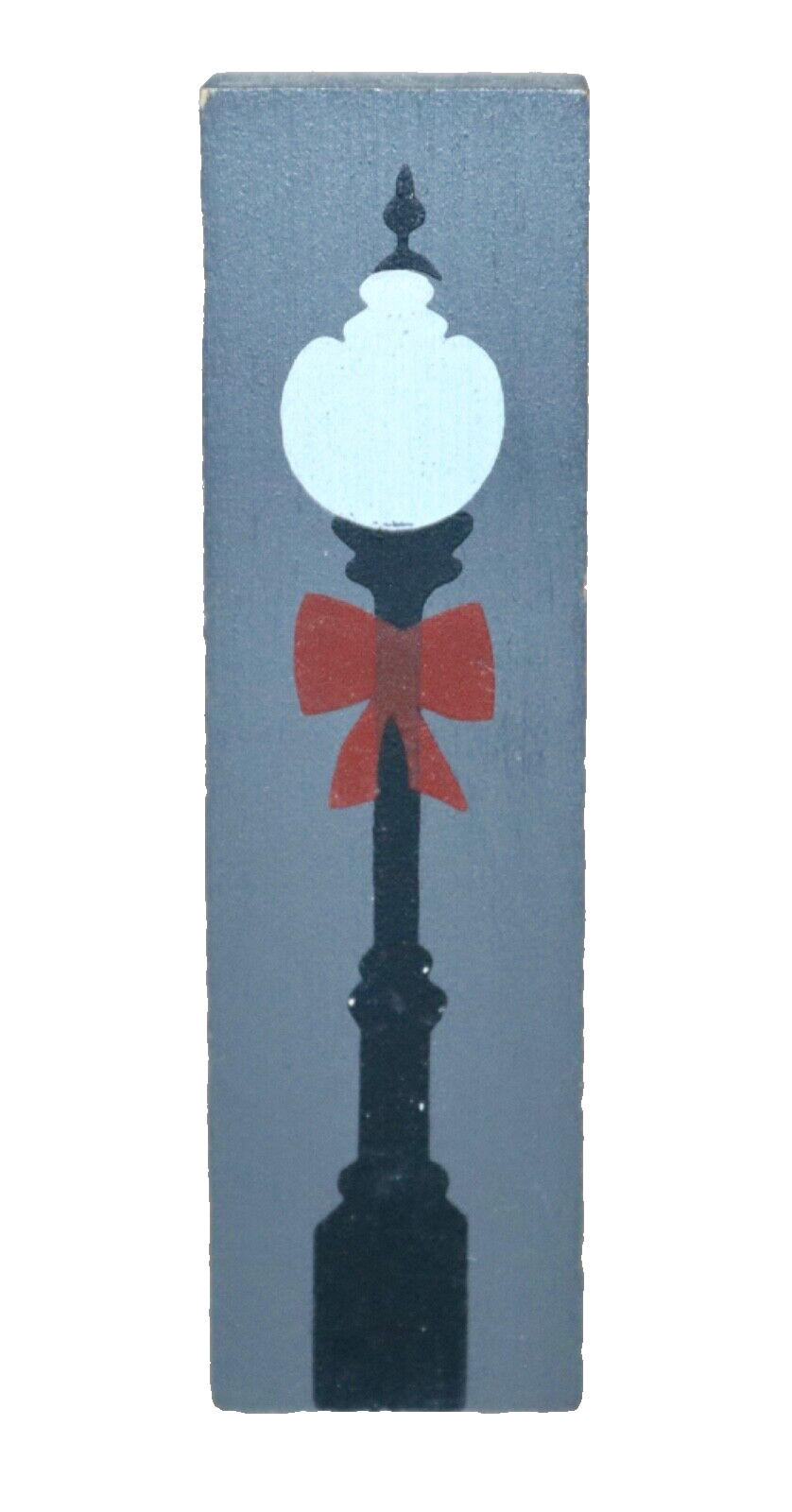 Black Lamp Post Red Ribbon ~ Faline Cat’s Meow Shelf Sitter Accessory ~1