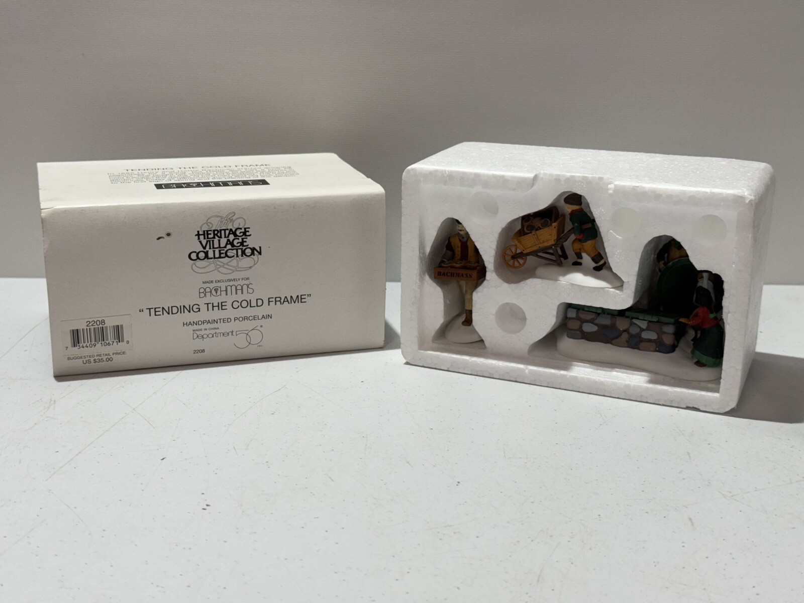 3 PC DEPT 56 TENDING THE COLD FRAME CHRISTMAS VILLAGE ACCESSORY SET GARDENING