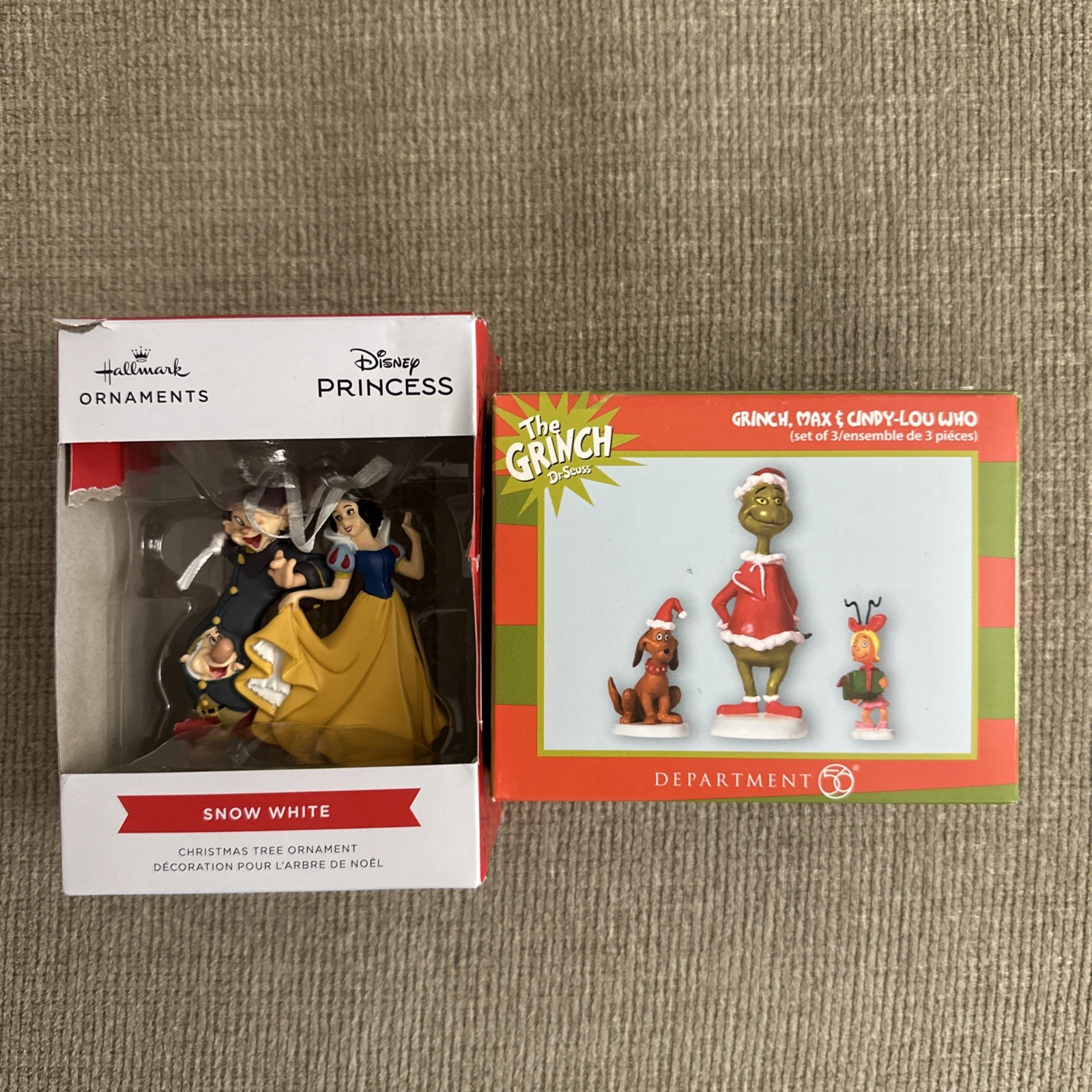 Dept 56 GRINCH MAX AND CINDY-LOU WHO Grinch Village NEW& Princess Christmas toy