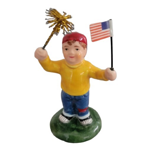 Dept. 56 Snow Village Uncle Sam’s Fireworks Stand Set of 2 Retired 1998 July 4