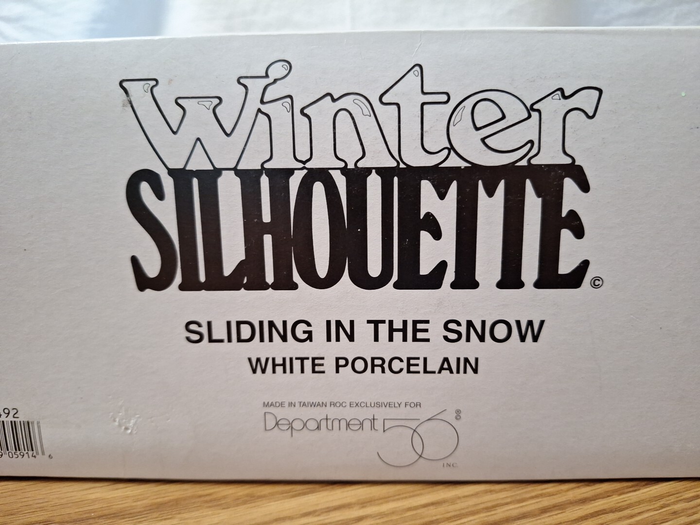 DEPT 56 Christmas Winter Silhouette Sliding In The Snow White FIGURINE 78492