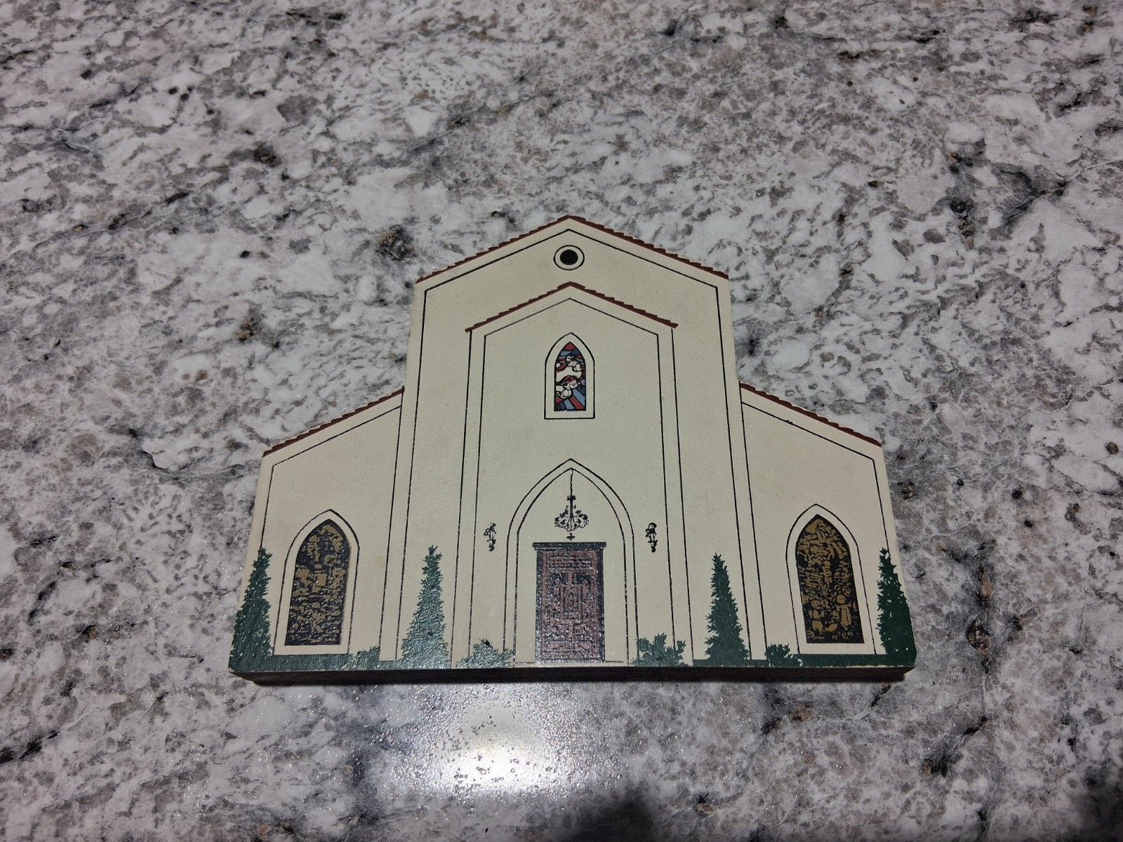 Hand Painted Wooden Collectible Villages Set of 3 Original Wood Carvings