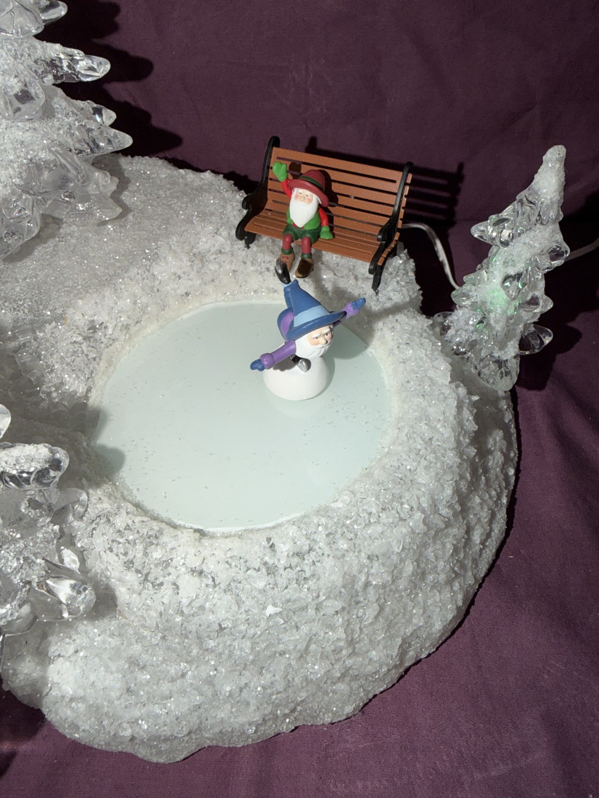 Department 56 Animated “Ice & Snow Skating Pond” Skater Bench