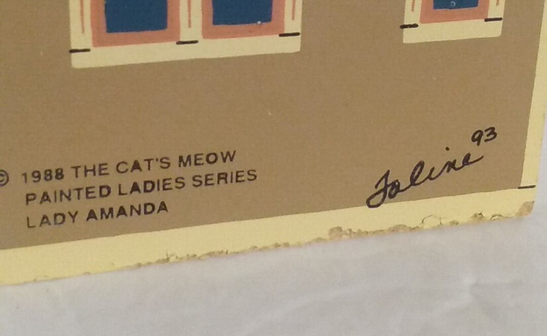 The Cat’s Meow Lot Of 6 Wood Pieces Dated: 88 92 97 & Signed: “Faline” 93 94 97