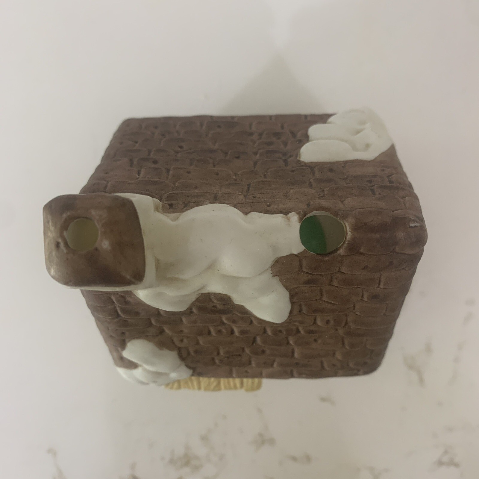 Vintage Porcelain Mill House Christmas Candle Holder Tealight Small Village