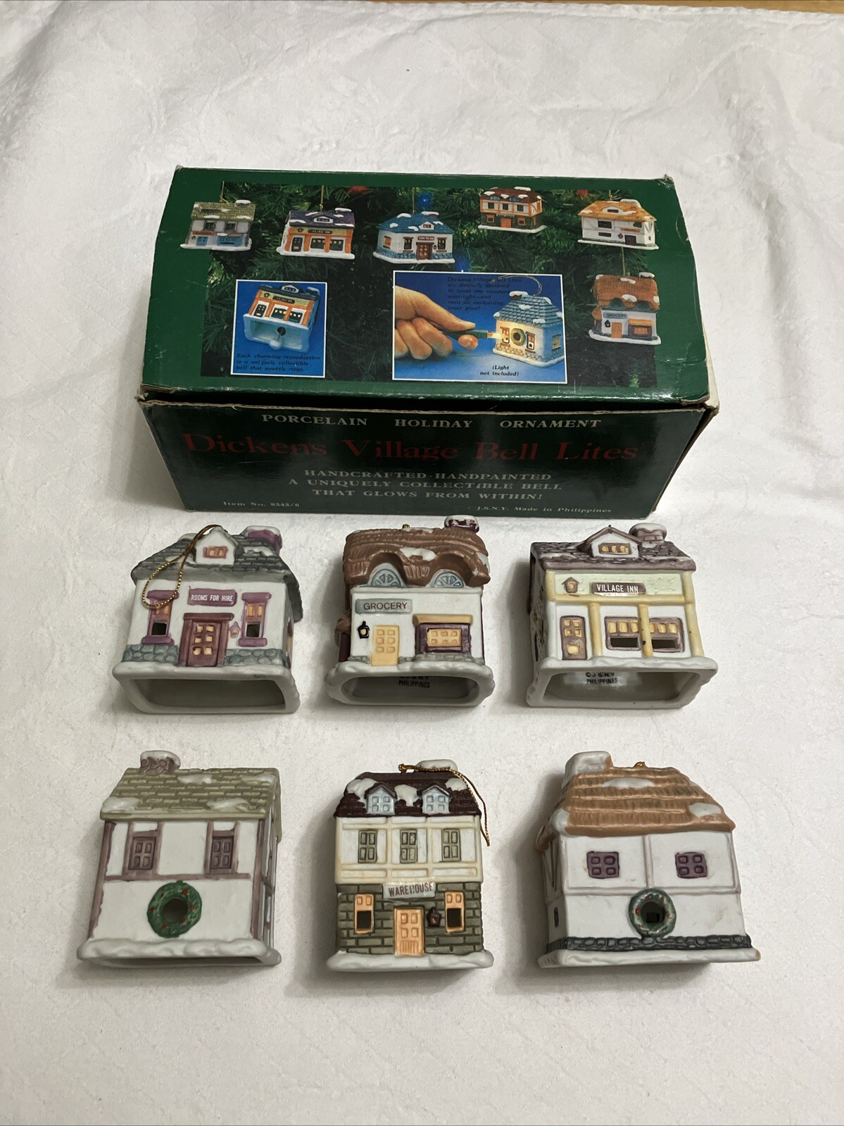 Dickens Village Bell Lites handcrafted handpainted made in Philippines #8343/6