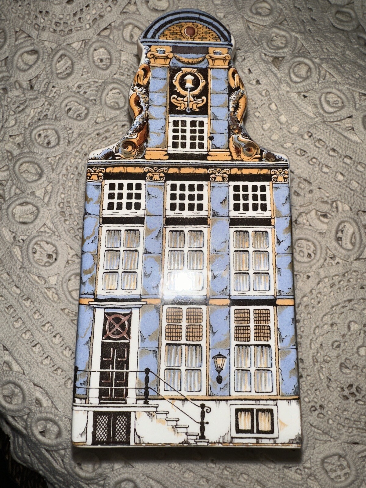 POLYCHROME House Rowhouse Amsterdam Hand Painted Porcelain Holland 2705-3