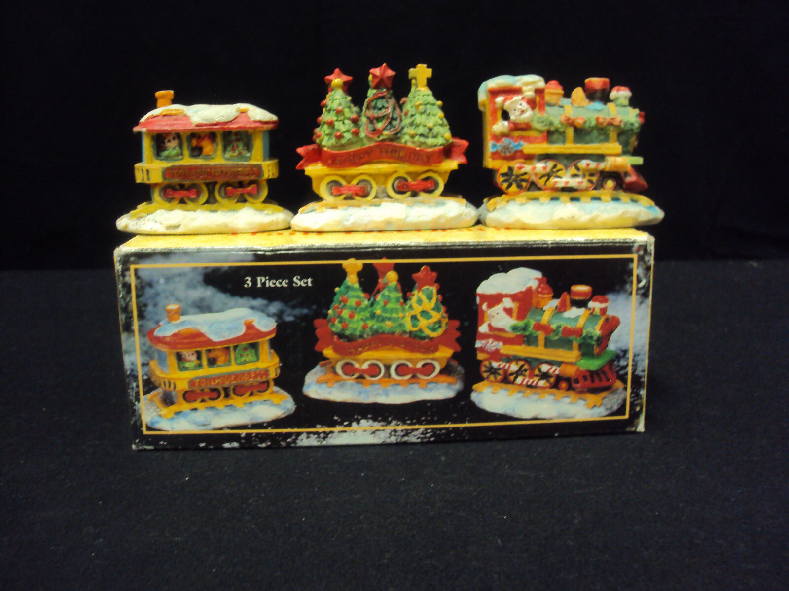 Christmas Toyland Express Polystone Resin 3 Piece Train Decoration By Giftco