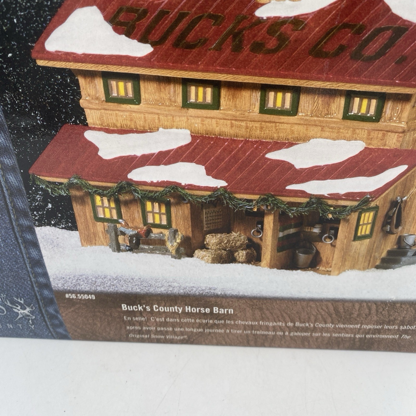 Department Dept 56 Snow Village Bucks County Horse Barn New Box 56.55049