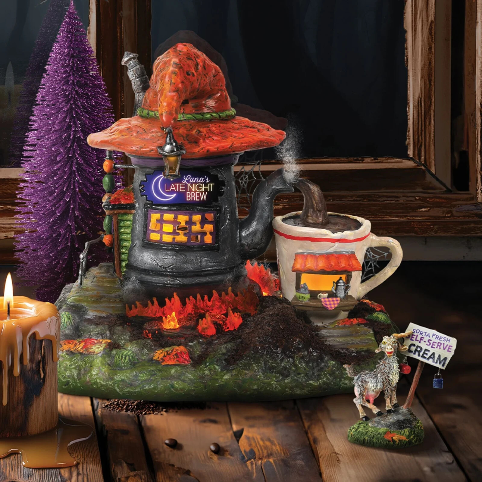 Dept 56 LUNA’S LATE NIGHT BREW SET/2 Halloween Village 6015580 NEW