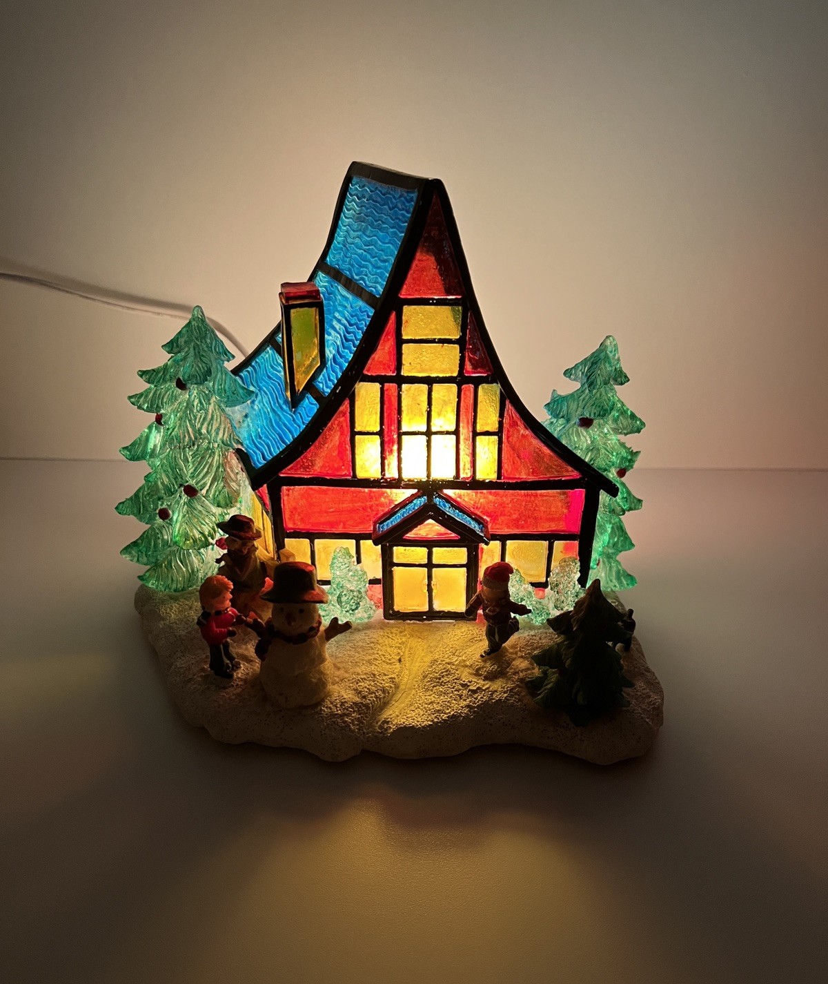 Works! Poppy Industries Lighted Village Greenhouse Table Lamp -RARE- Light Incl