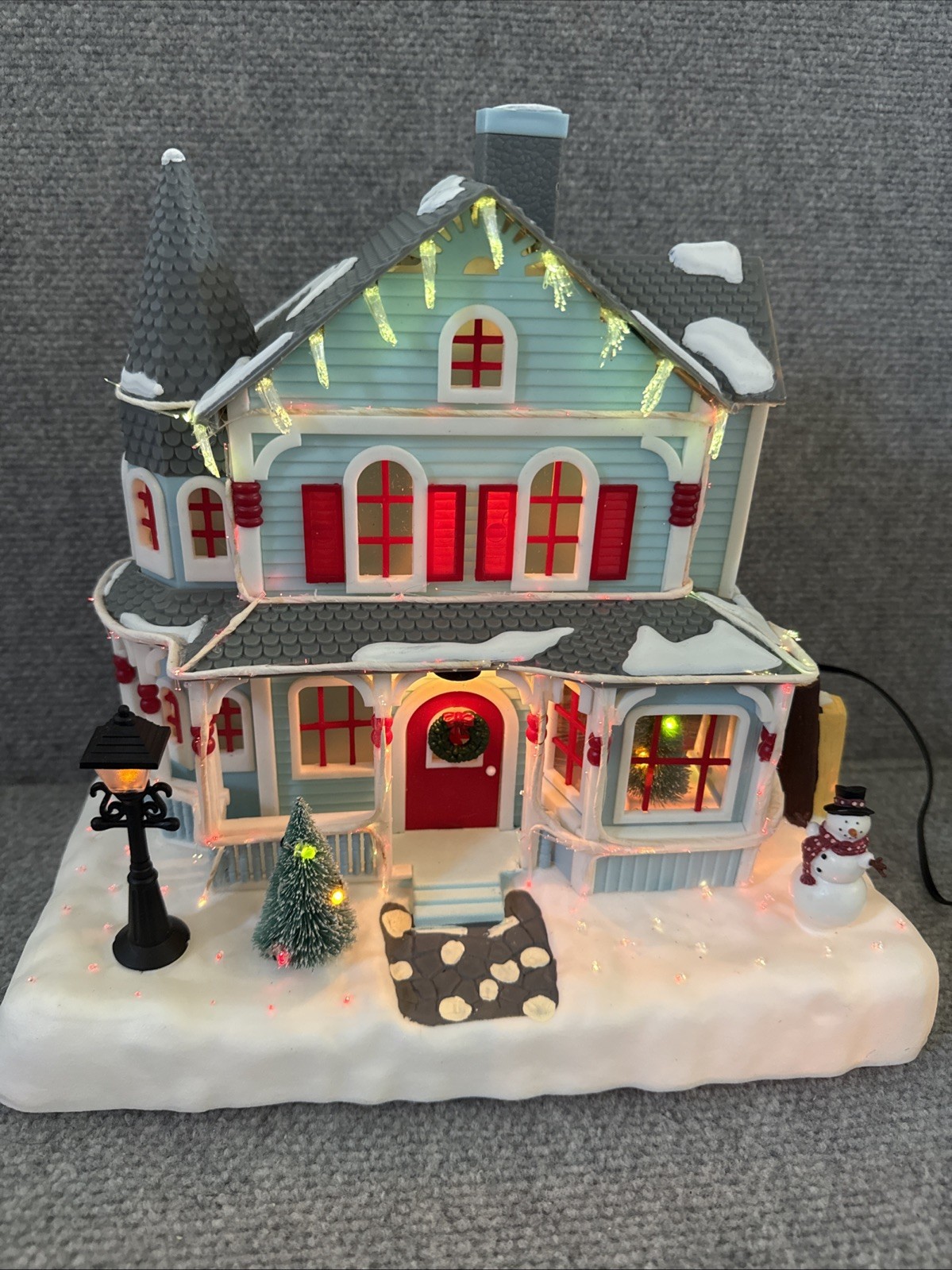 Avon Holiday Splendor Fiber Optic Light Up Christmas House Tested Missing Tree