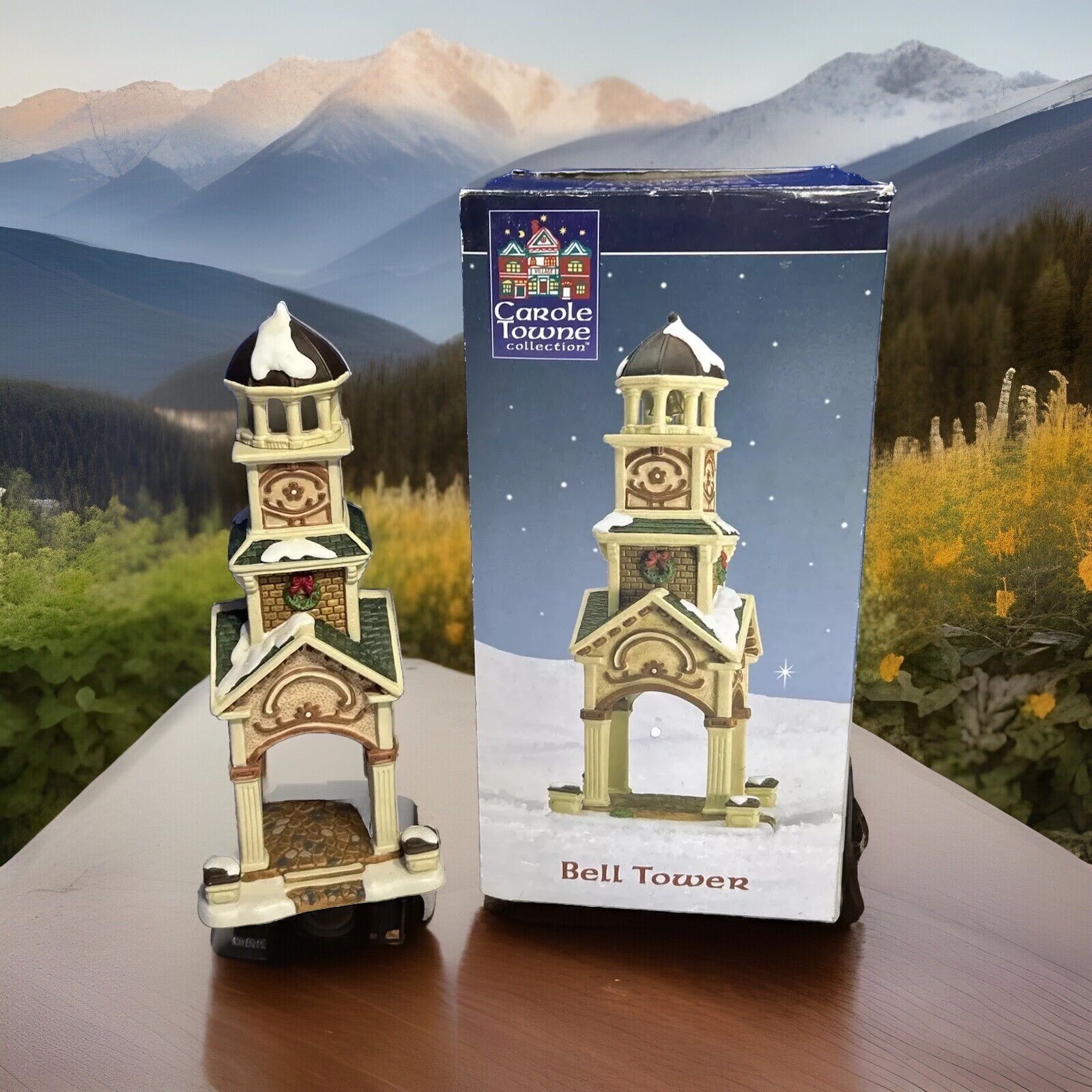 Lemax Carole Towne Collection Porcelain Bell Tower With Box #65311