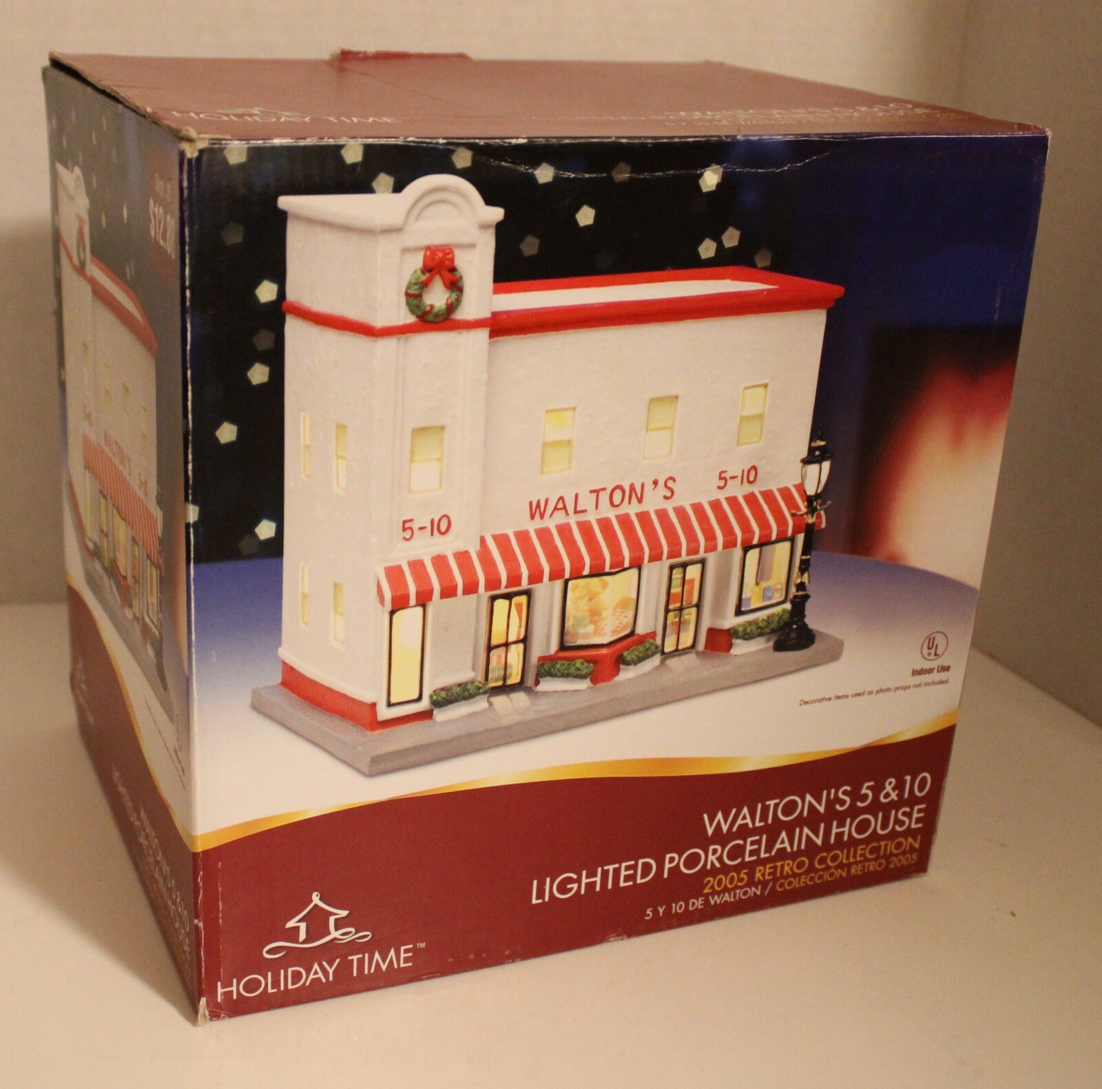 Holiday Time Walton’s 5 & 10 Lighted Christmas Village Building – (2005)
