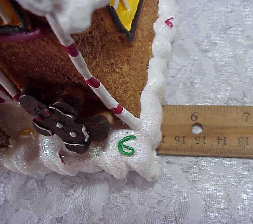 Christmas Gingerbread House Display Tabletop Resin Decorated Box Sterling