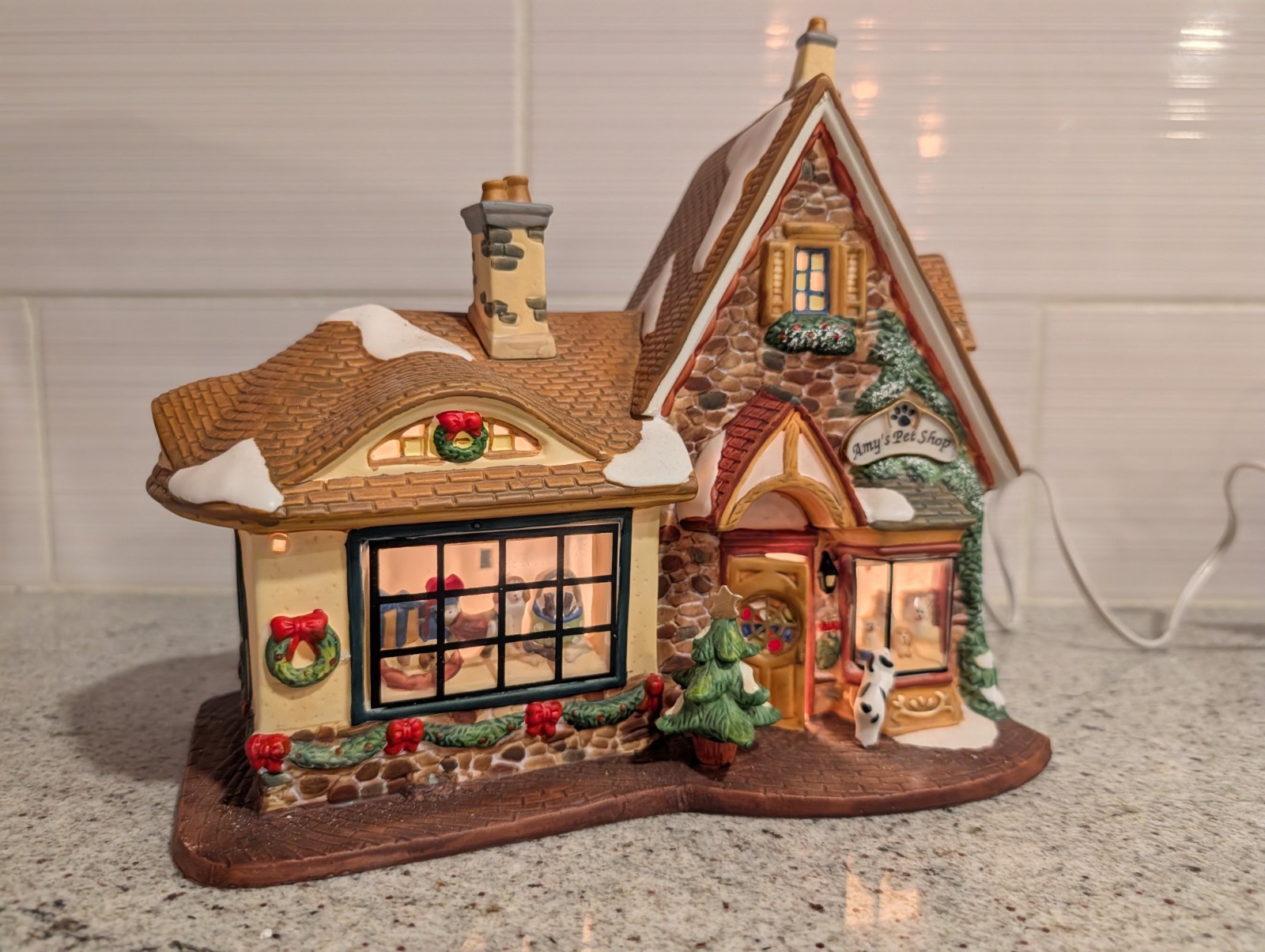 Amy’s Pet Shop Vtg Heartland Valley by O’Well Lighted Christmas House In Box