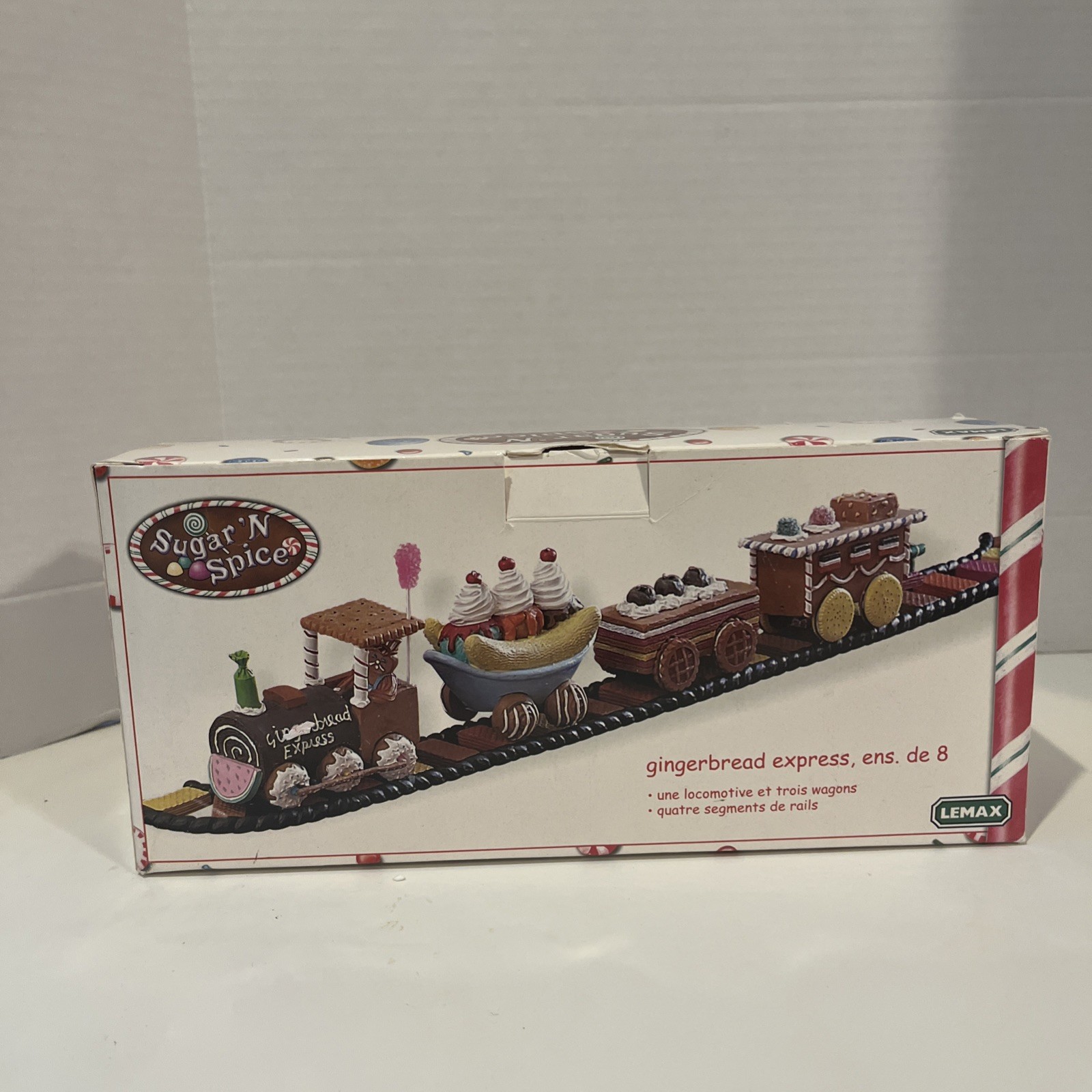 Lemax Sugar ‘N Spice Gingerbread Express Train Retired Pre-Owned – 43424, 8 Pcs