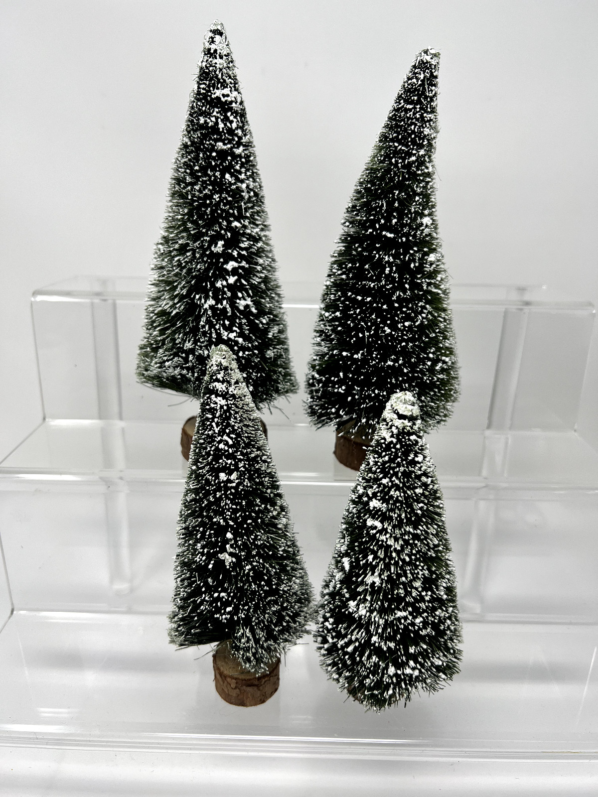 Dept 56 Christmas Village Set Of 4 Bottle Brush Tree Tree’s 6″ to 7″ Tall