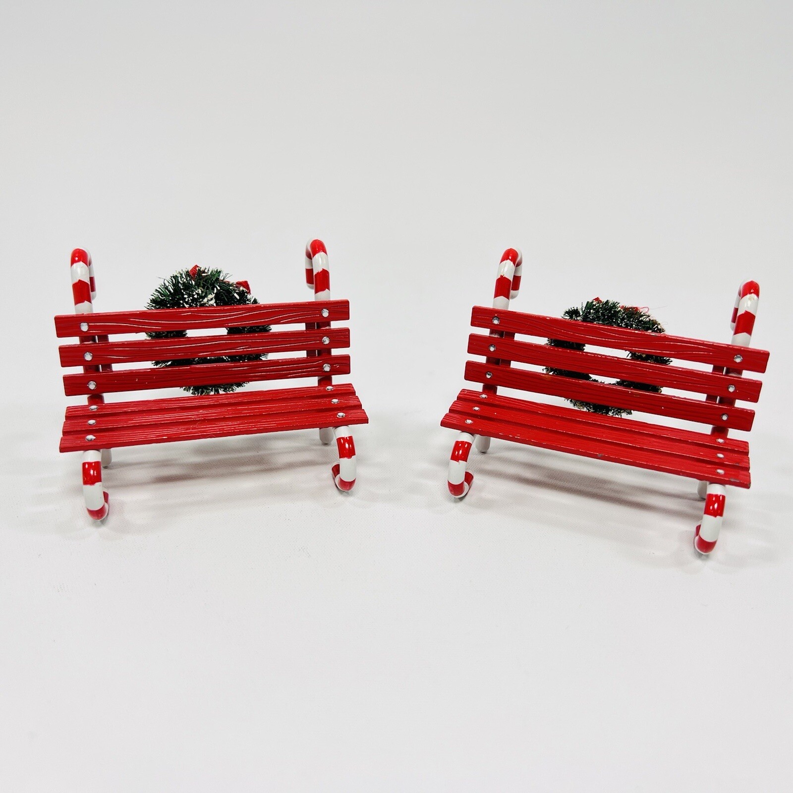 TWO Department 56 Candy Cane Bench Village Accessories Retired 1997 52669 W BOX