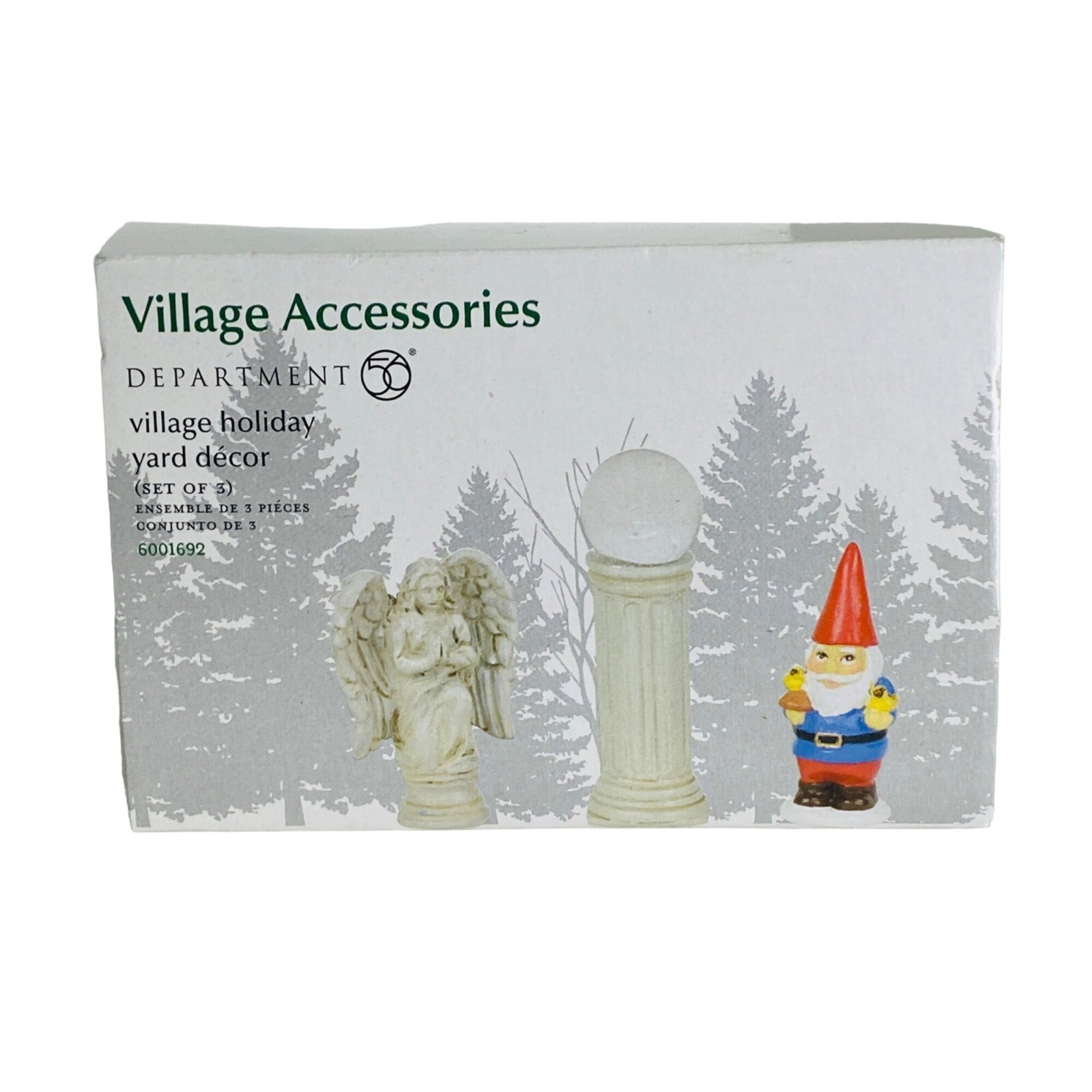 Department 56 Village Accessories Holiday Yard Decor Angel Gnome Pillar Orb