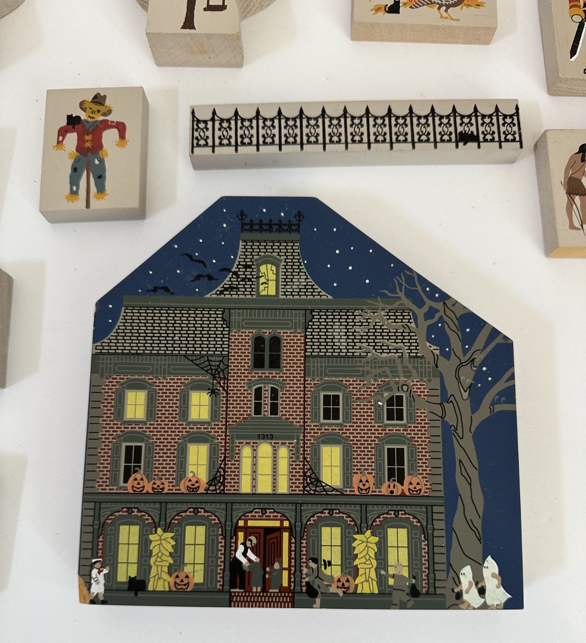 Cats Meow Village Mystery Manor 1997 Halloween Autumn Thanksgiving 11 PC