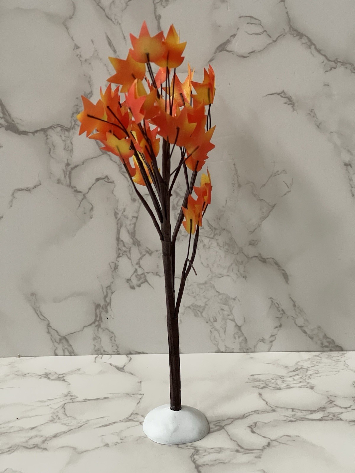Department 56 Autumn Maple Tree 8″ Orange Yellow Leaves No Box
