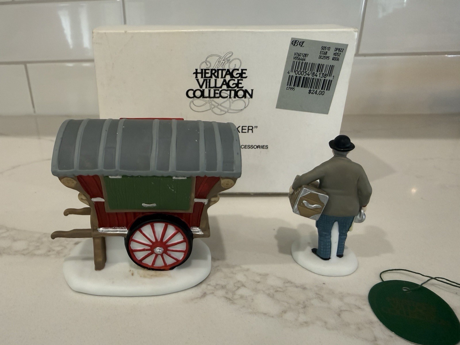 Dept 56 Heritage Village Town Tinker Hand Painted Porcelain 2pcs w/Box #56464