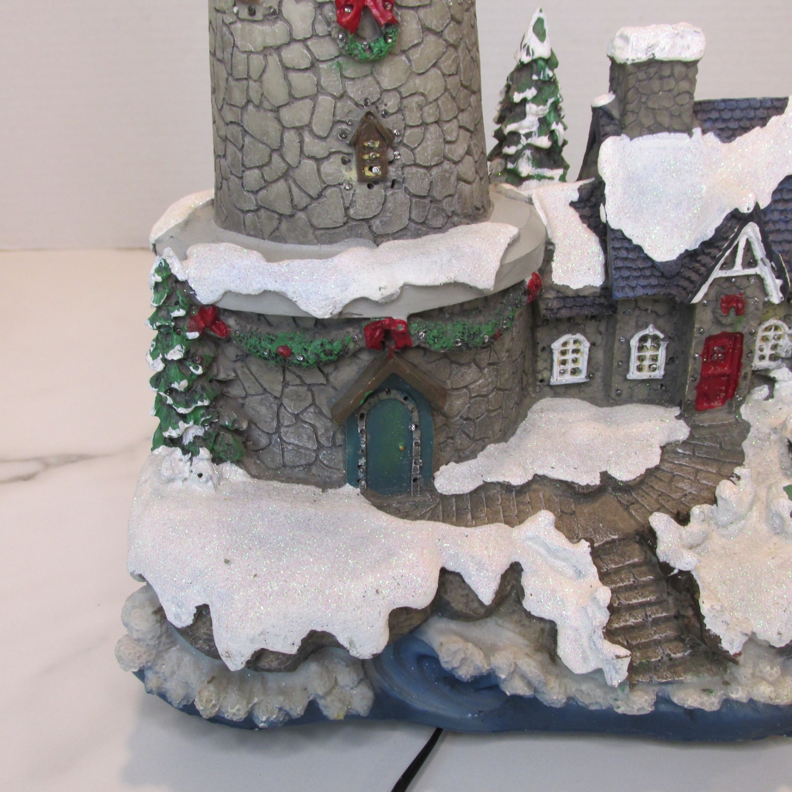 Target Christmas Fiber Optic Lighthouse Village Rotating Light Color Changing