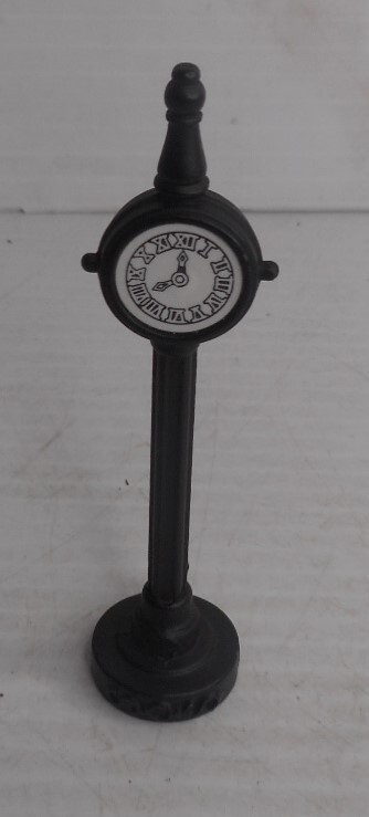 Department 56 Miniature Metal Village Houses Standing Street Clock black 3-3/8″