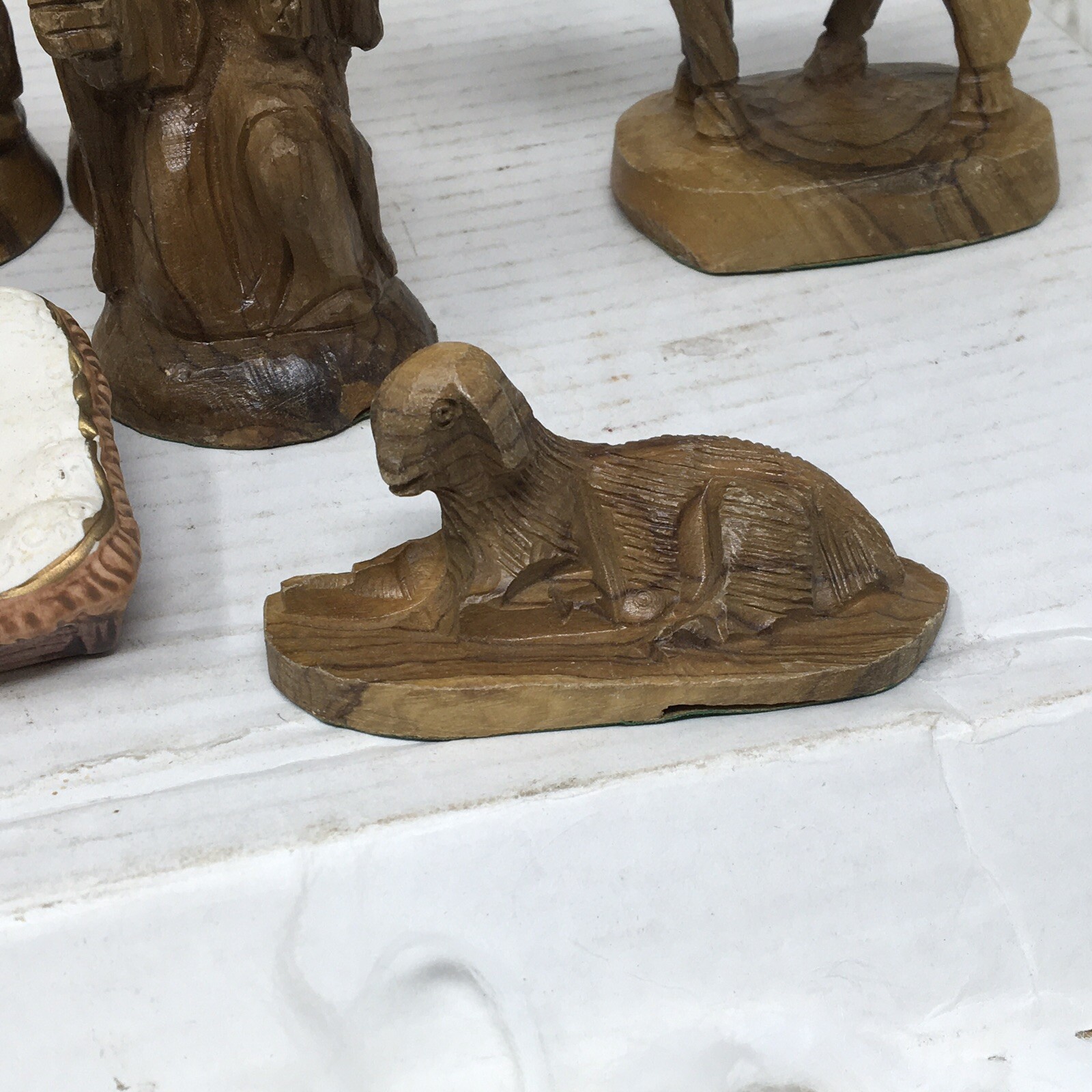 Vintage Hand Carved NATIVITY SET 9 Piece Wood Holy Family READ DESCRIPTION