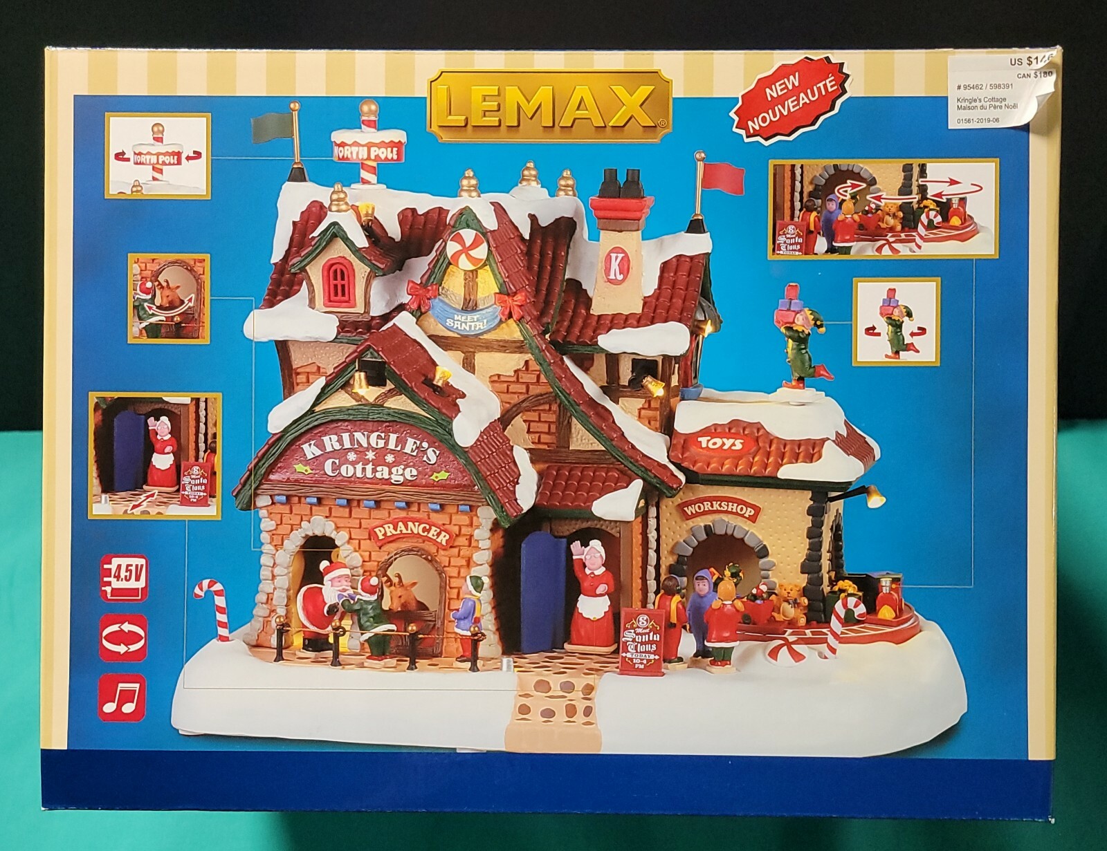 Lemax Santa’s Wonderland “Kringle’s Cottage” SKU #95462 Sights & Sounds 2019 EX