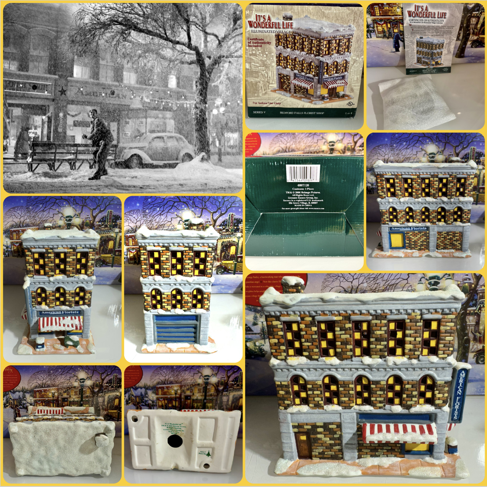 It’s A Wonderful Life Enesco Xmas Village ‘Bedford Falls Florist Shop’ LAST ONE!