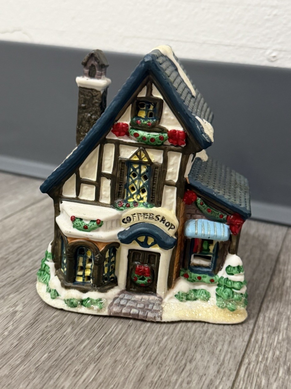 4.5″ Tall Ceramic Christmas Village Coffee Shop