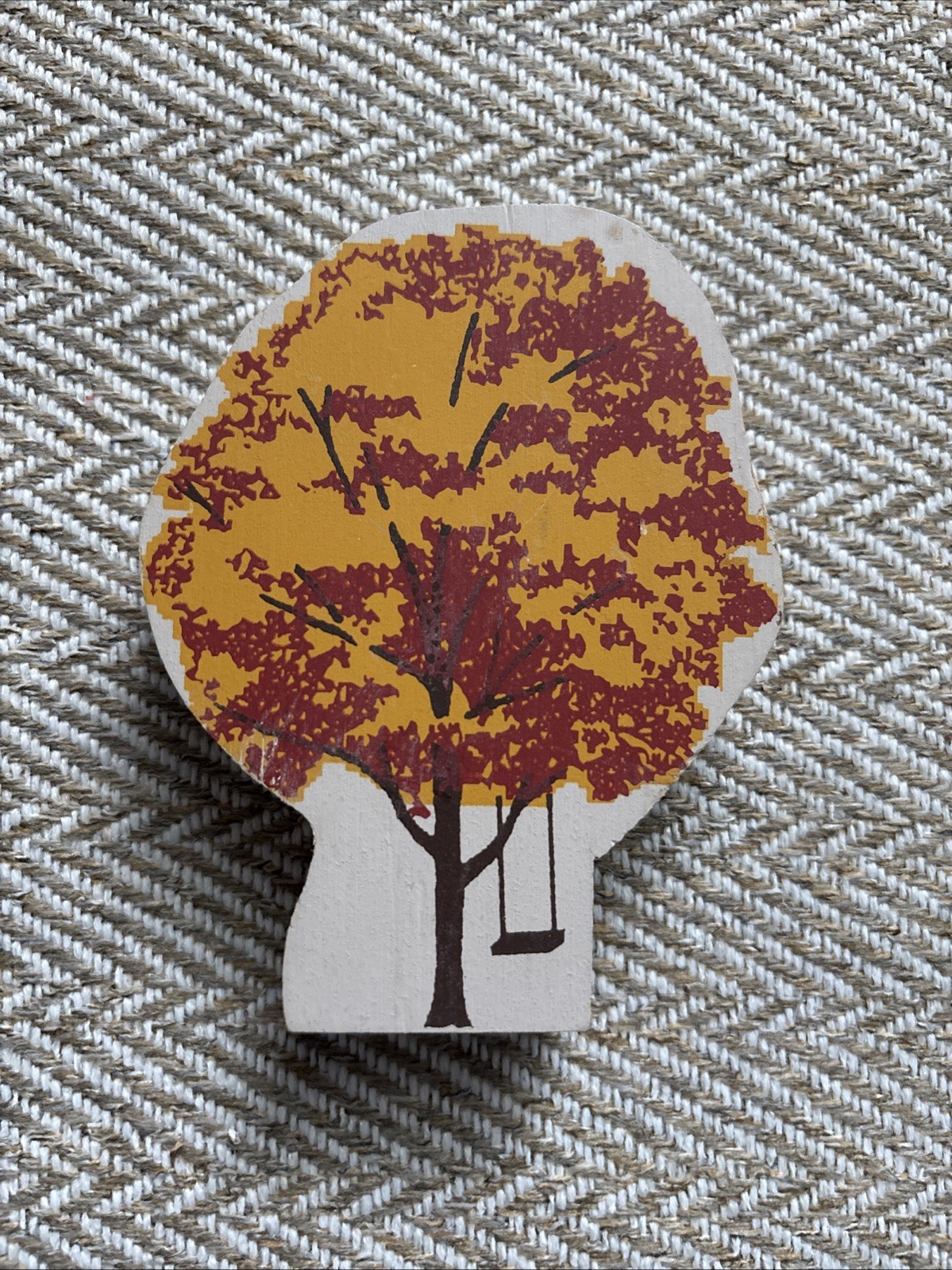 The Cat’s Meow Fall Tree With Swing 2 Sided Wooden Shelf Sitter 1995