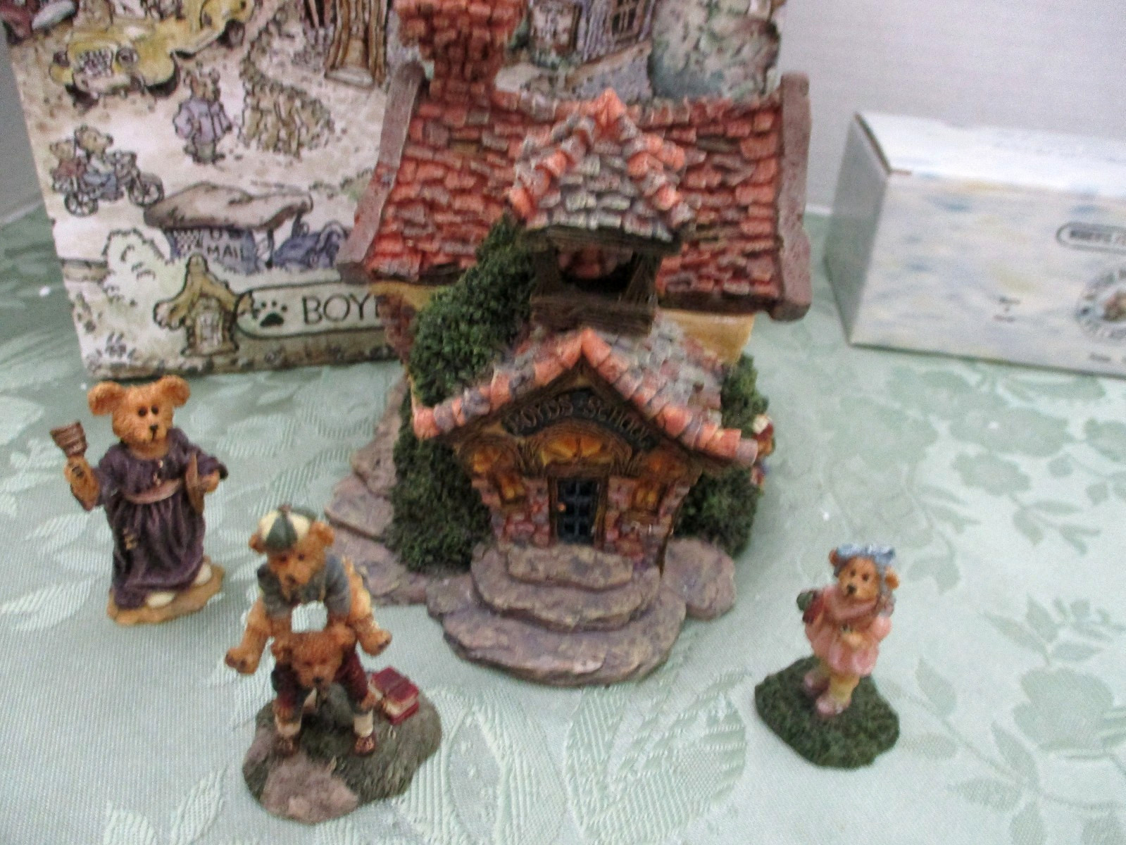 Boyds Bearly-Built Villages “The Bearly- A Built School” & Accessories 2000 NIB