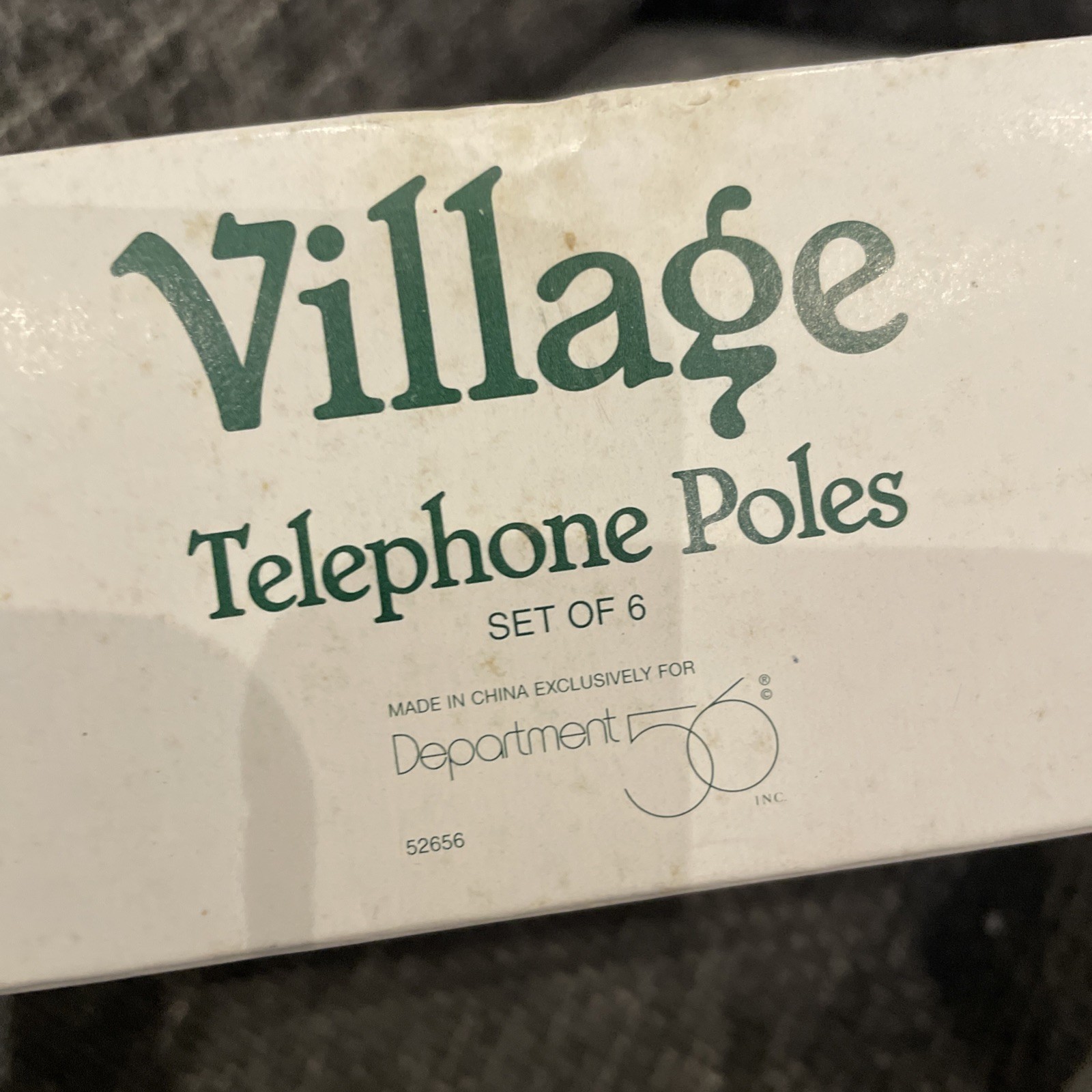 Department 56 Snow Village TELEPHONE POLES! Set of 6 with Box 52656 NEW NRFB
