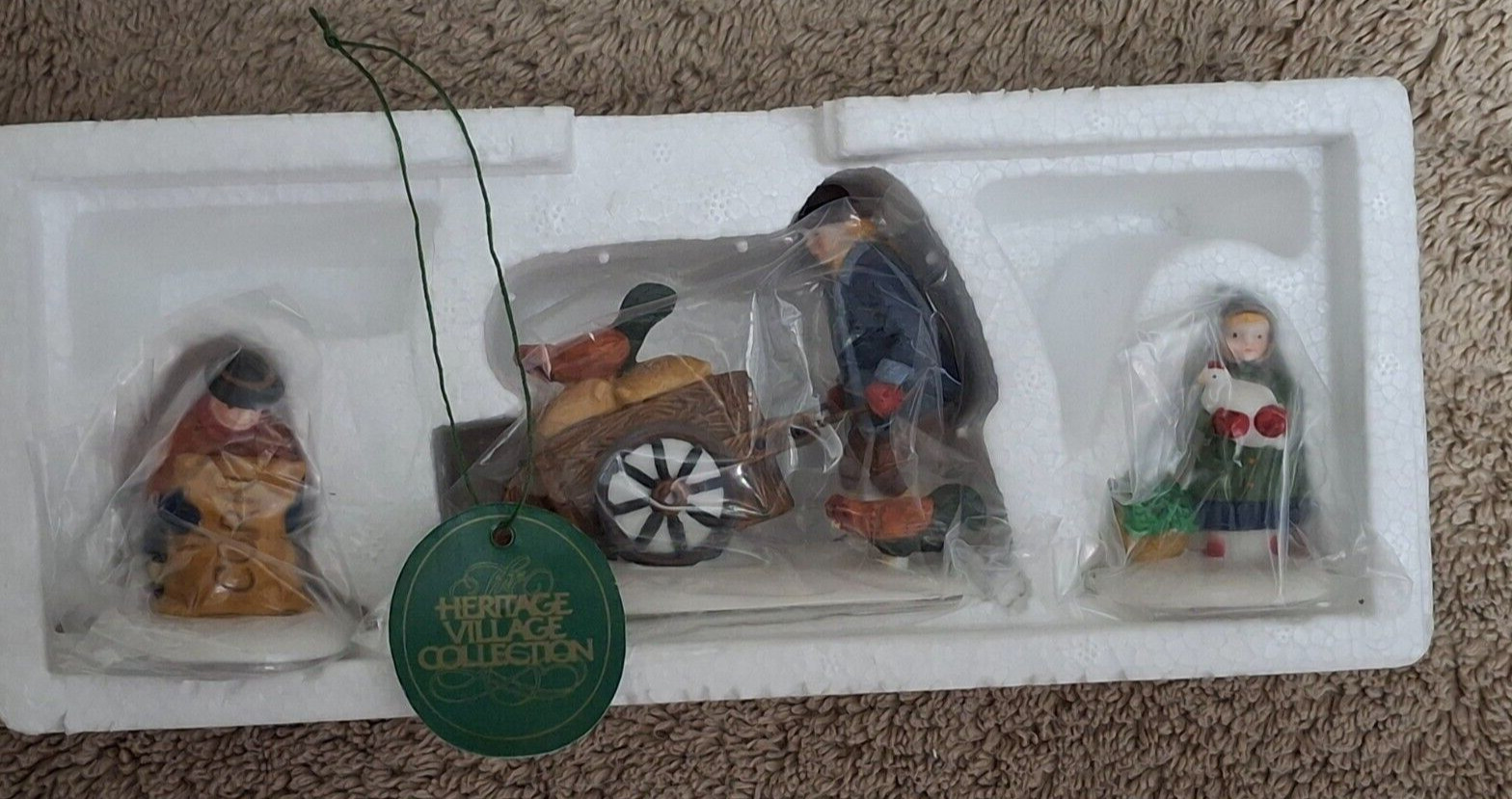 Dept 56- Heritage Village “HARVEST SEED CART” 3 in set (5645-6) SHIPS FREE