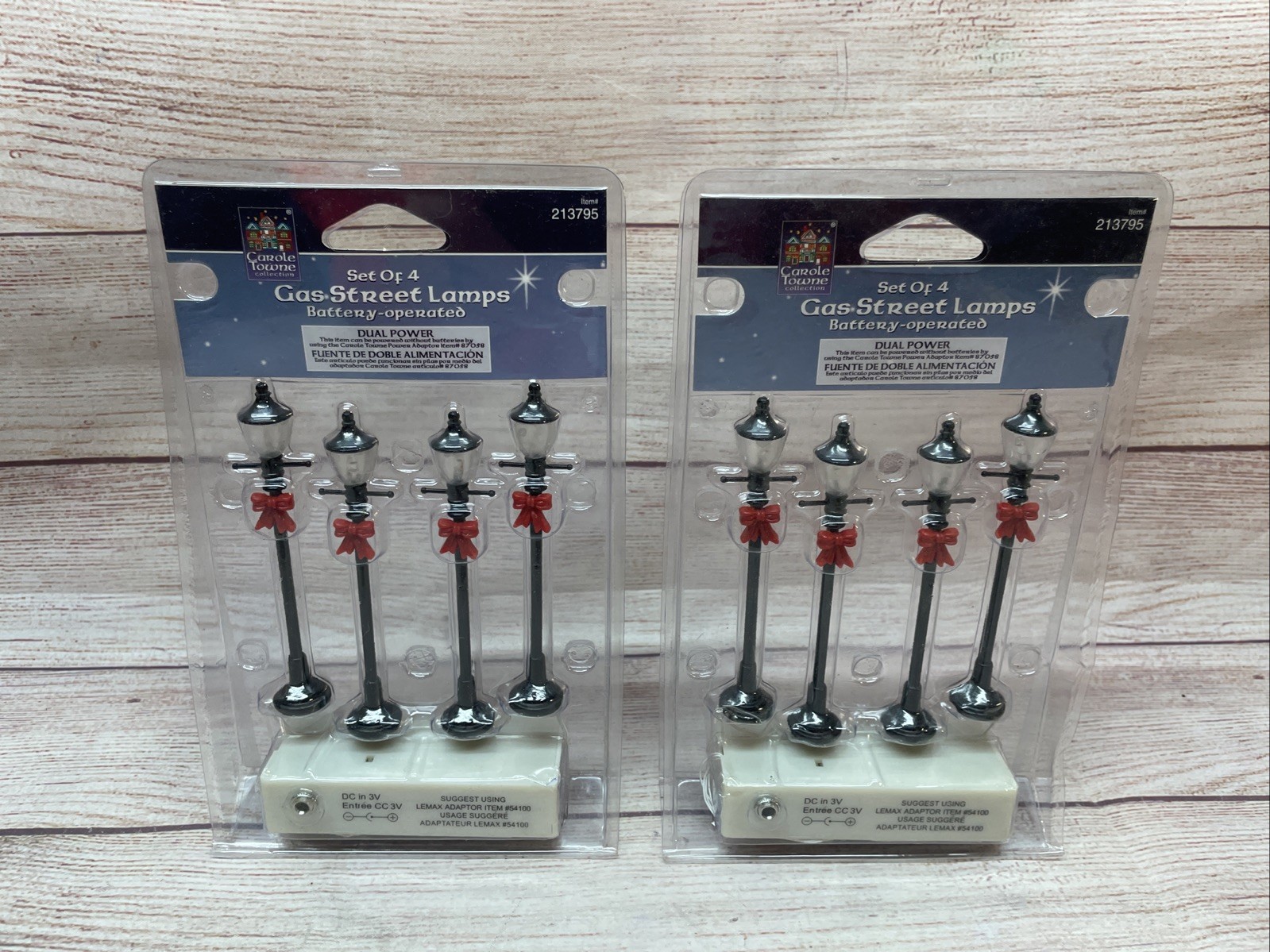Lot 2 Lemax Gas Lantern Street Lamps Set. Christmas Village VTG 2003 Sealed