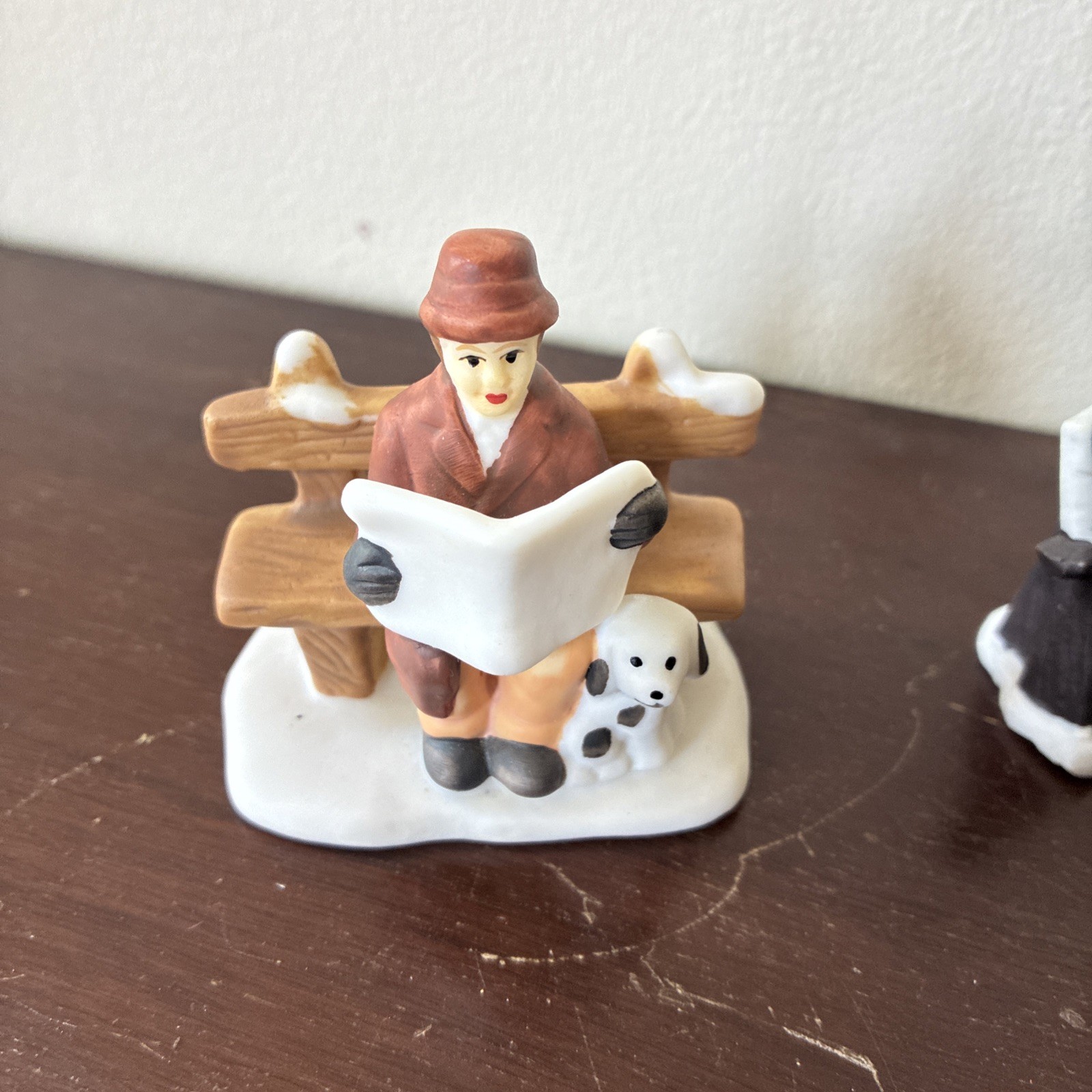 Christmas Village Bisque Figurines – Mixed Lot – Total Of 5