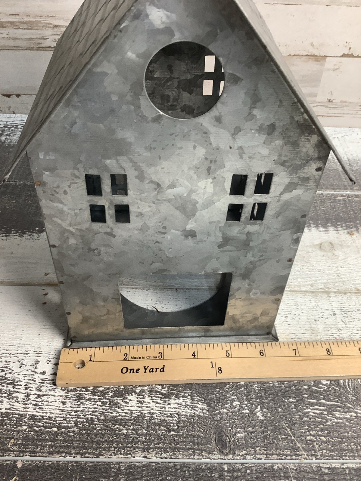 Pottery Barn Galvanized Village House 11″x9″
