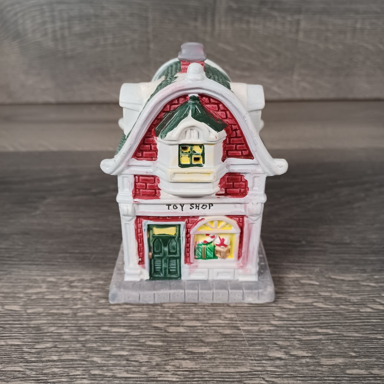 Vintage Ceramic Christmas Snowy Village Lot Of 6 Houses Pet Shop Church Flower