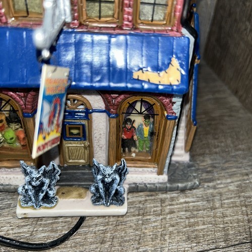 Lemax Spooky Town -Porcelain Lighted House – Casket Maker, Dragon’s Costume Shop