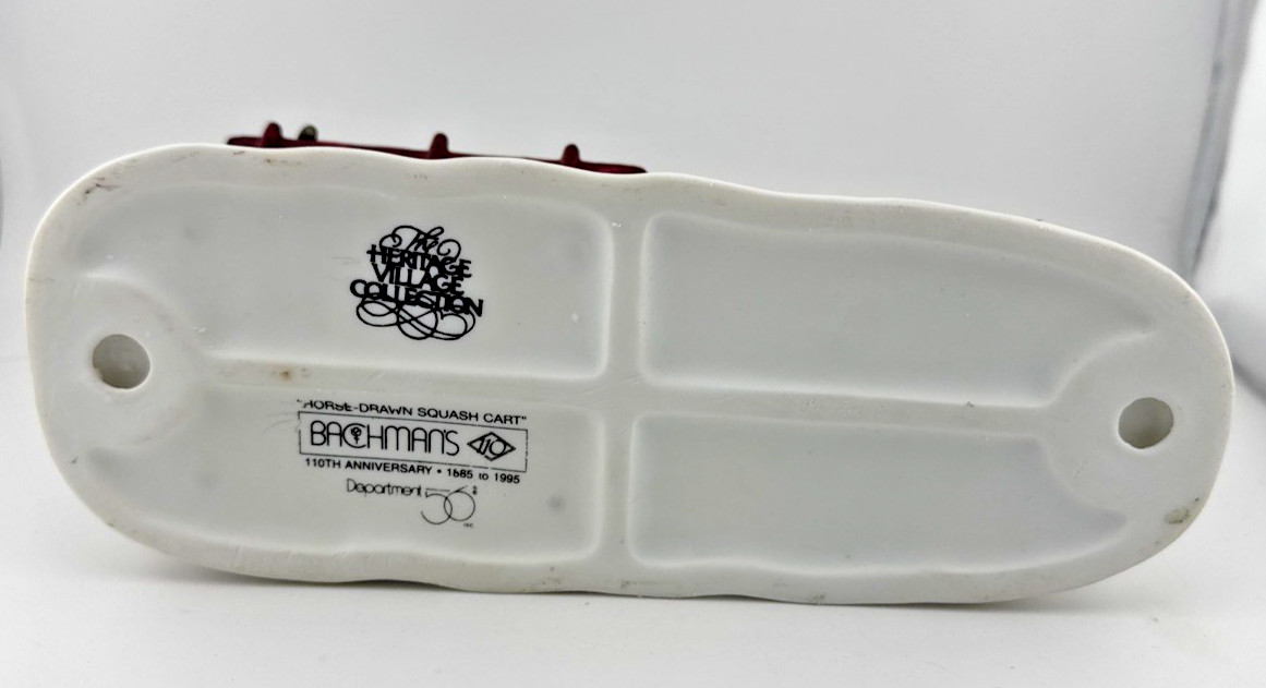 Department 56 Bachman’s Horse-Drawn Squash Cart Handpainted Porcelain & Metal