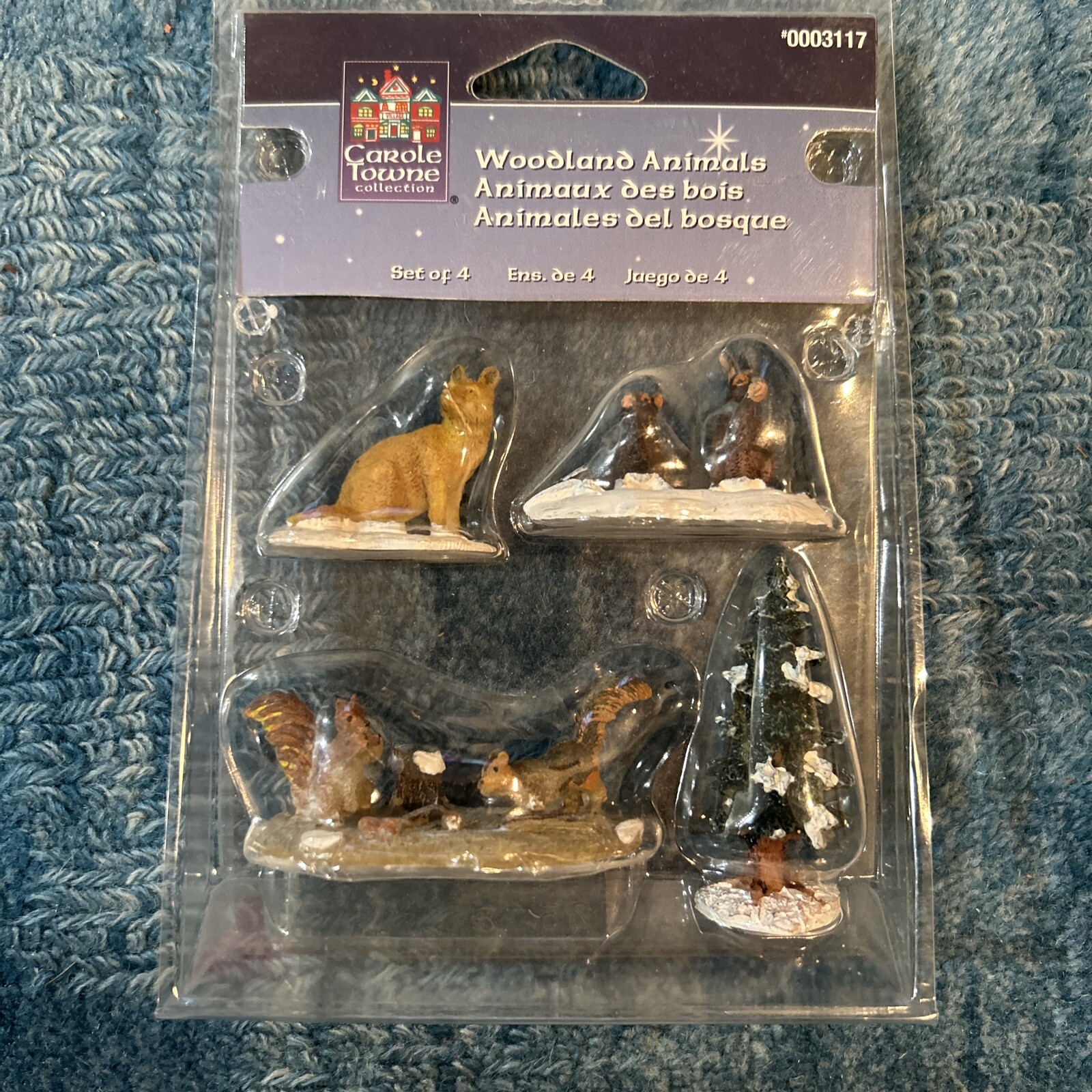 Lemax WOODLAND ANIMALS Set of 4 Carole Town Figurines Christmas Village Vintage