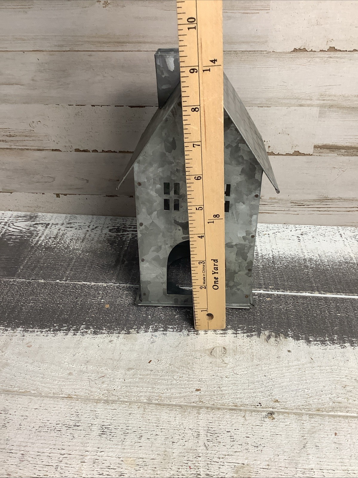 Pottery Barn Galvanized House 9″ Tall