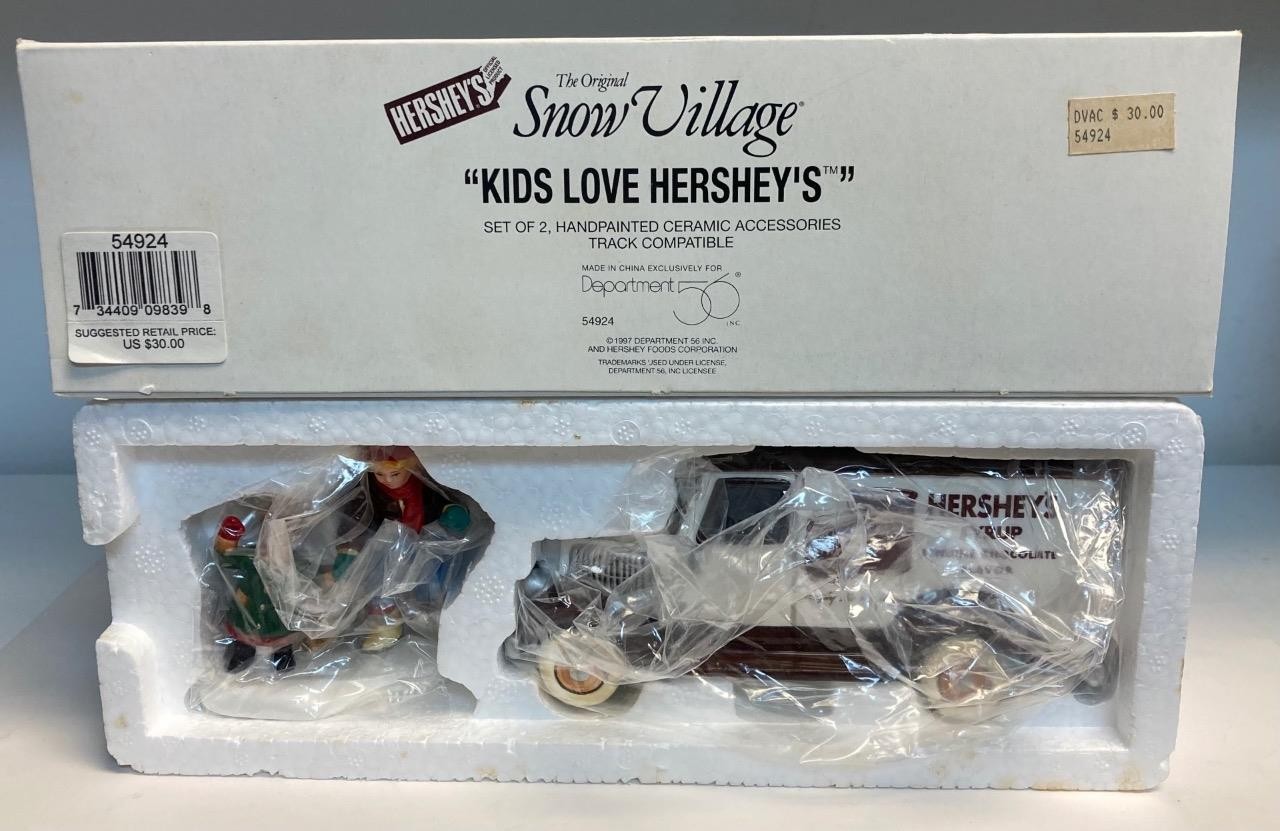 Dept 56 Snow Village Kids Love Hershey’s #54924 Set of 2 in Original Box